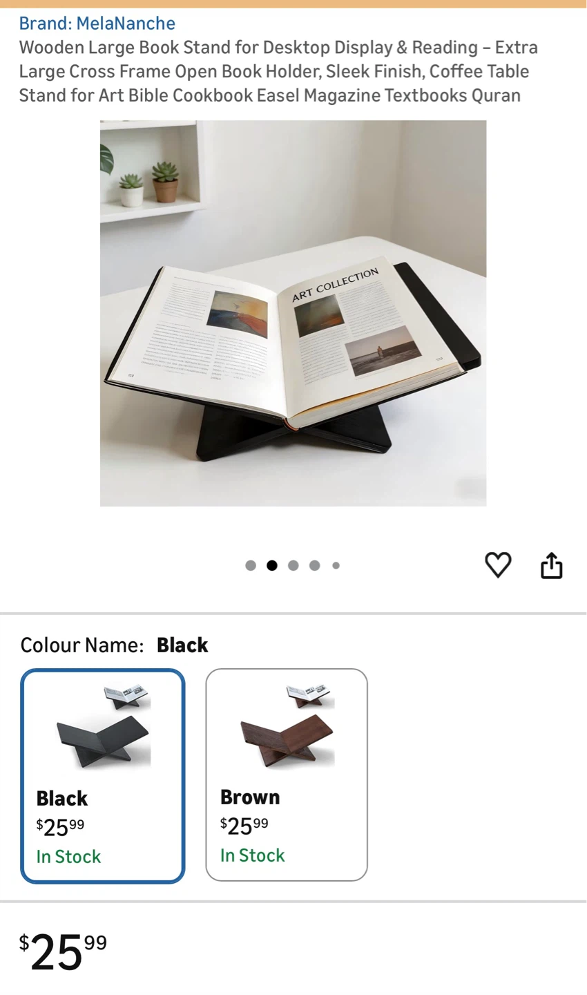 Melanlanche Wooden Large Book Stand for Desktop