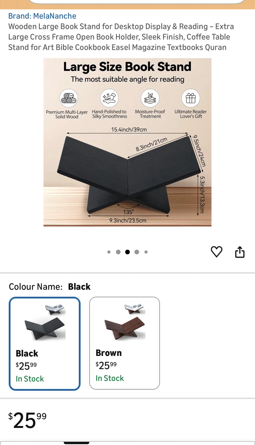 Melanlanche Wooden Large Book Stand for Desktop - photo 3