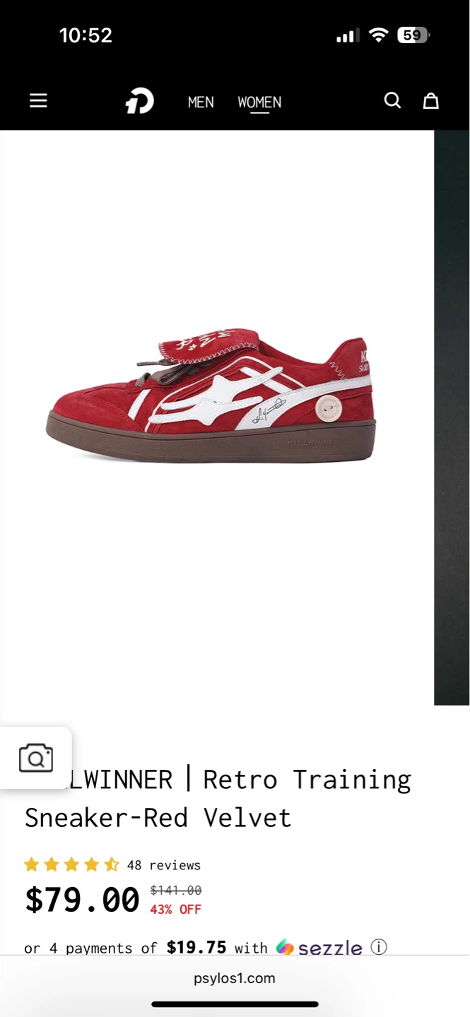 KILLWINNER Retro Training Sneaker - Red Velvet - photo 2