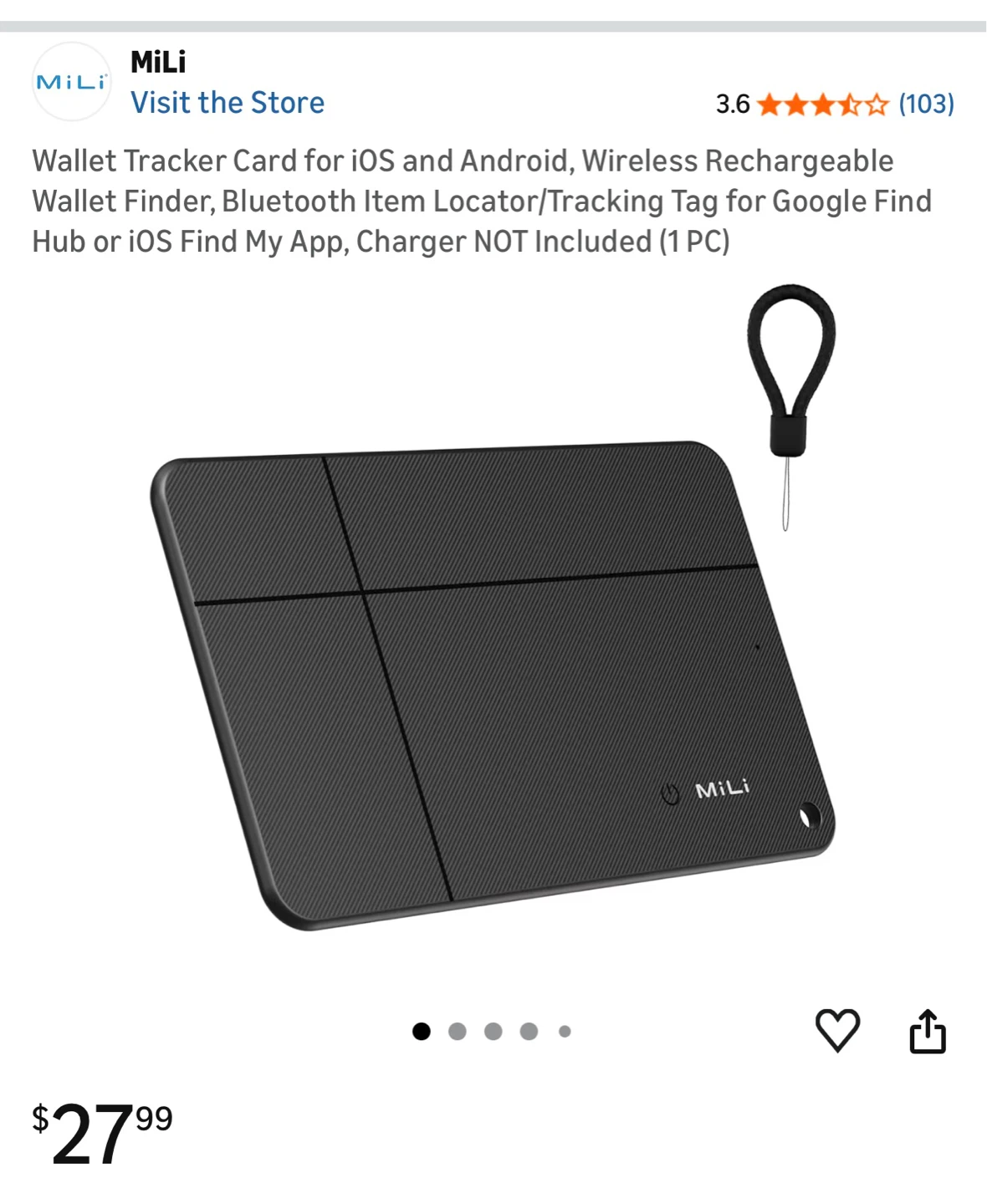 MiLi MiCard Duo Wallet Tracker Card