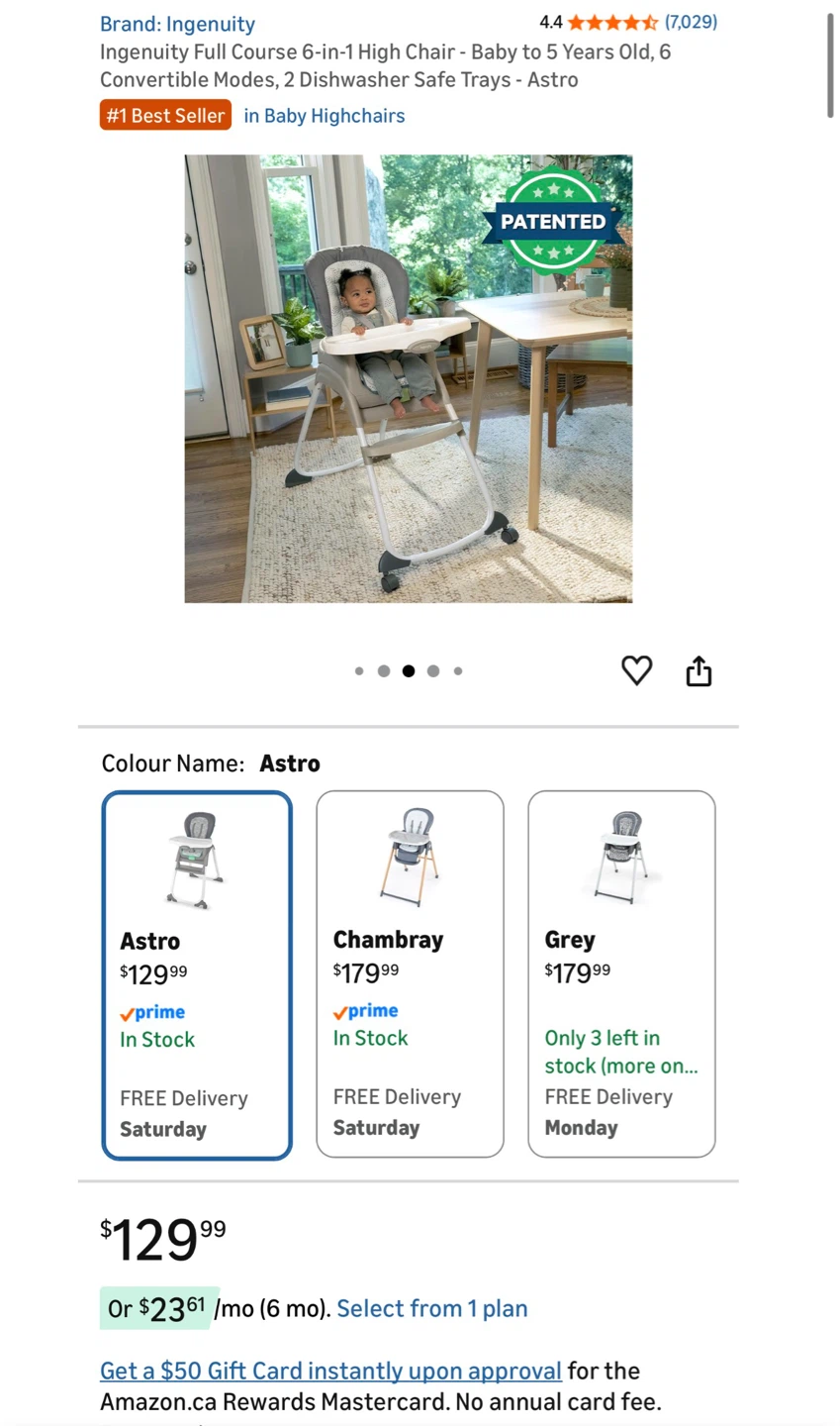 Ingenuity Full Course 6-in-1 High Chair - Astro - photo 2