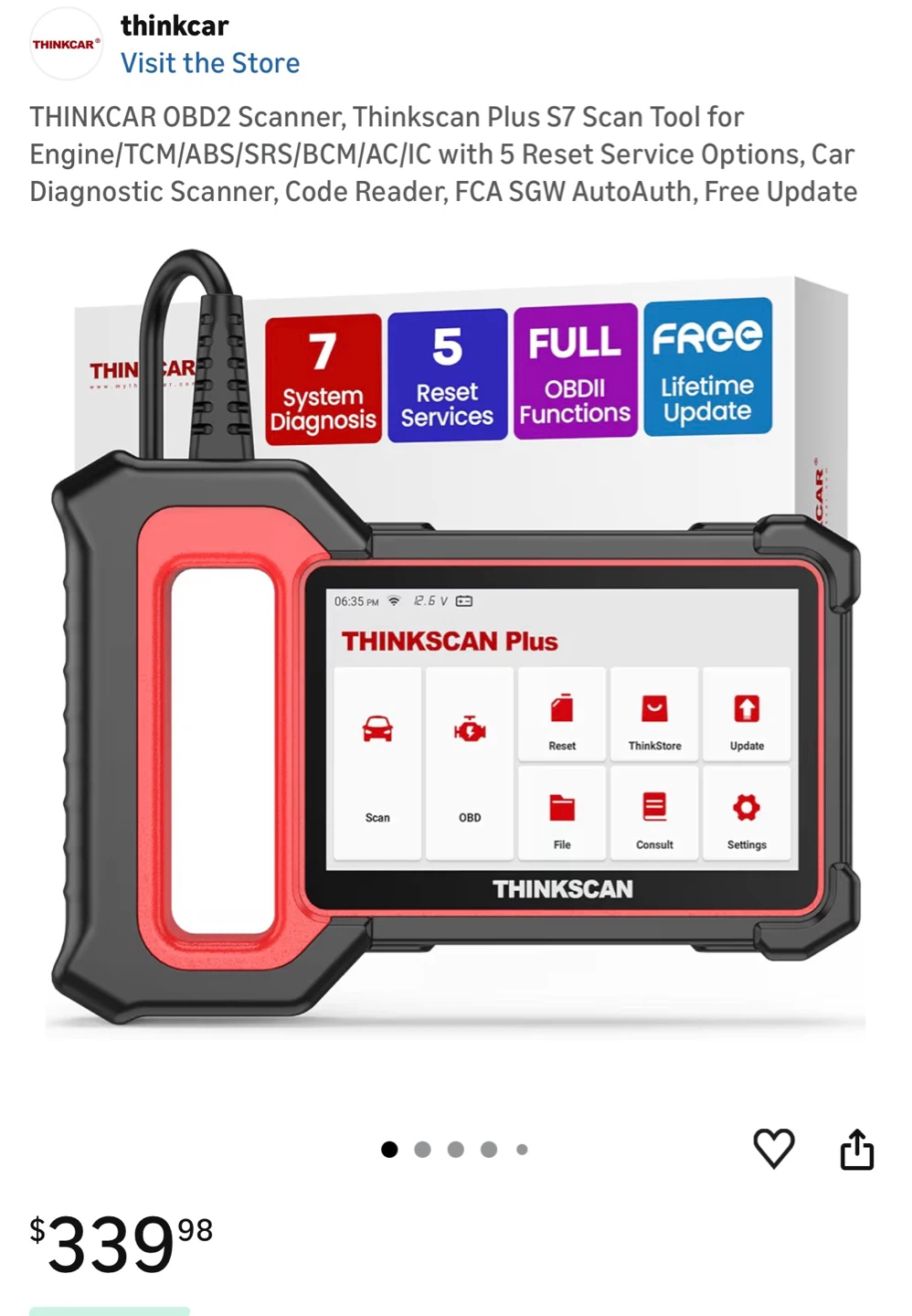 THINKCAR THINKSCAN Plus S7 OBD2 Scanner