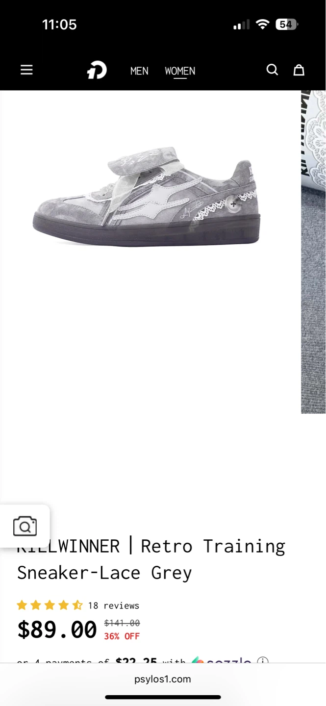 KILLWINNER Retro Training Sneakers - Grey & Red Velvet