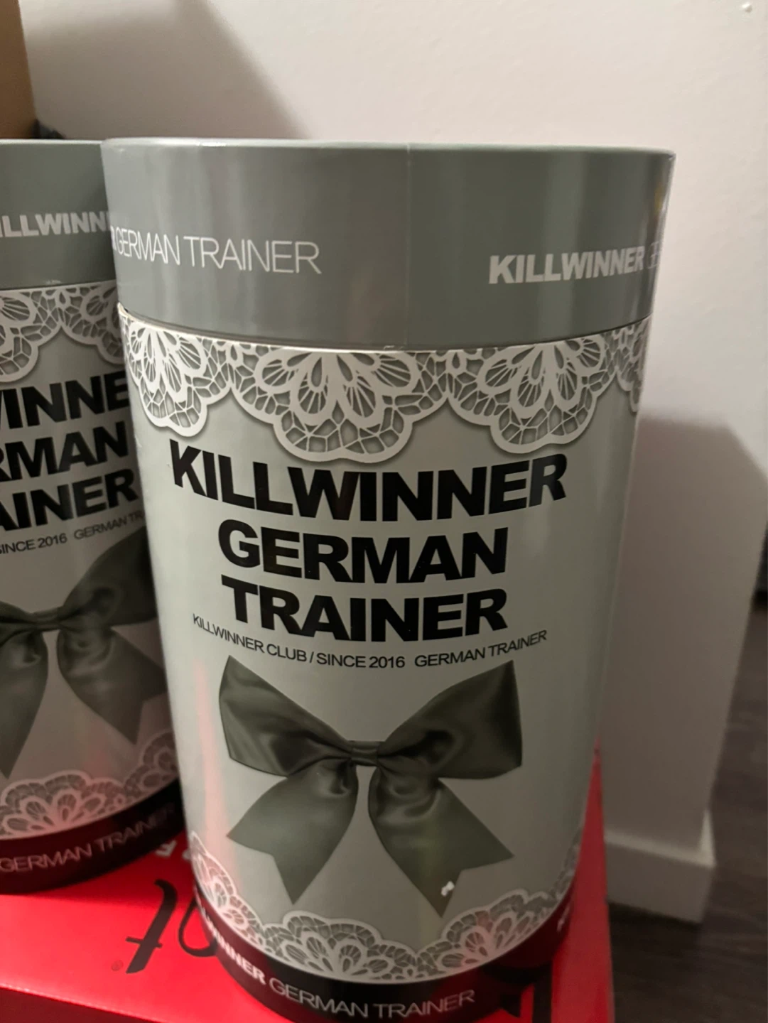 KILLWINNER Retro Training Sneakers - Grey & Red Velvet - photo 3