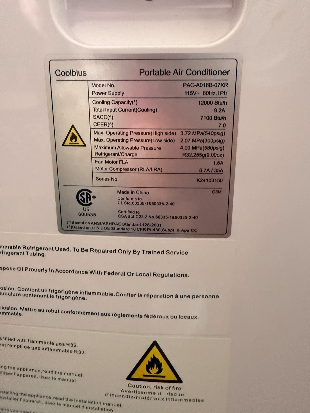 Coolbius 12000 BTU Portable Air Conditioner - photo 2