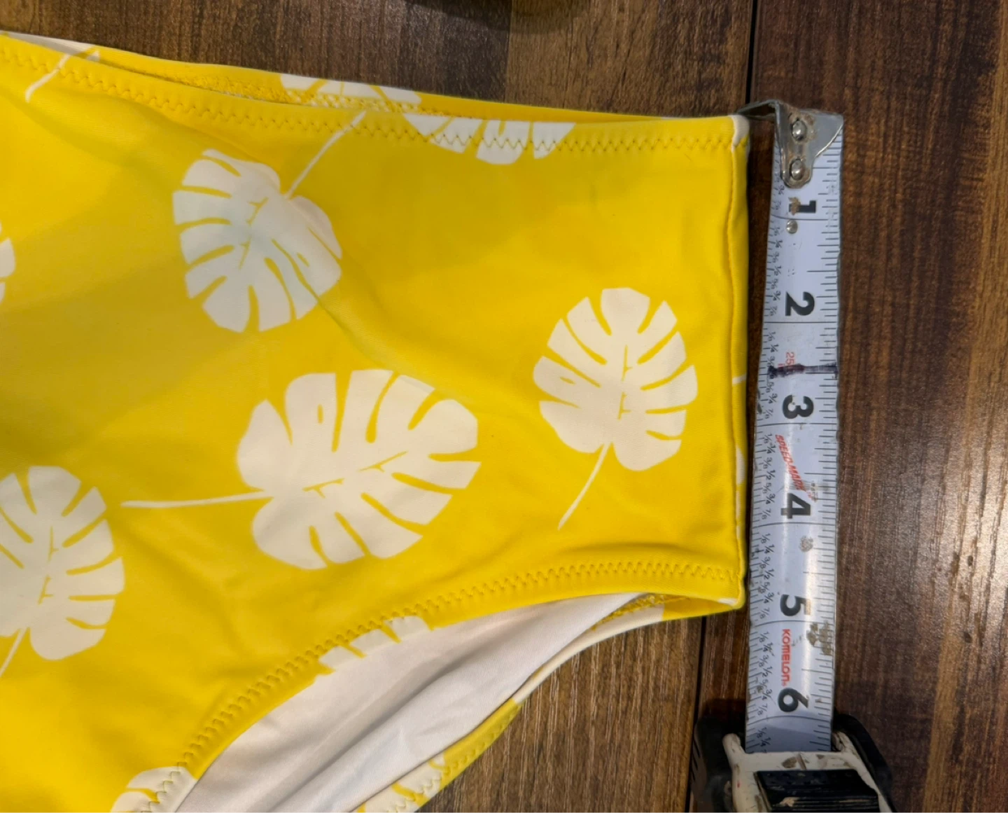 Girl’s Size 12 Yellow Print Ruffle Bikini 2 Piece Bathing Suit - photo 3