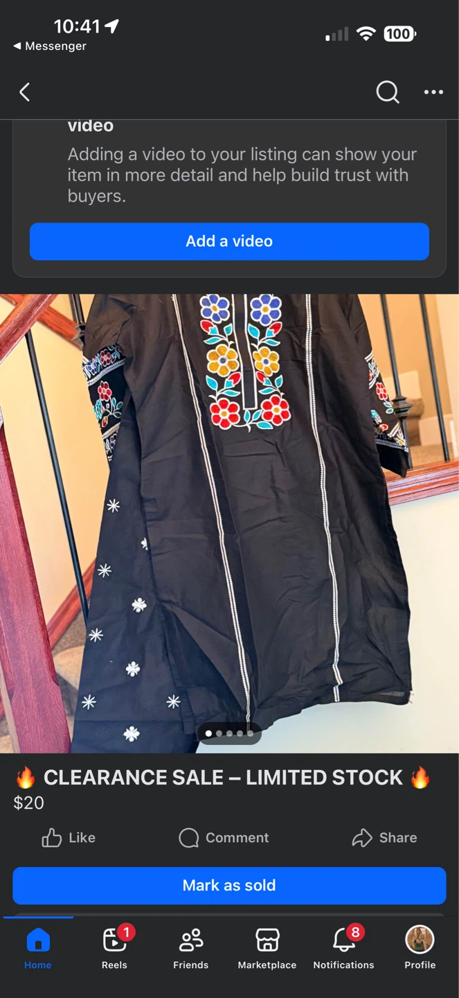 Black Embroidered cord set