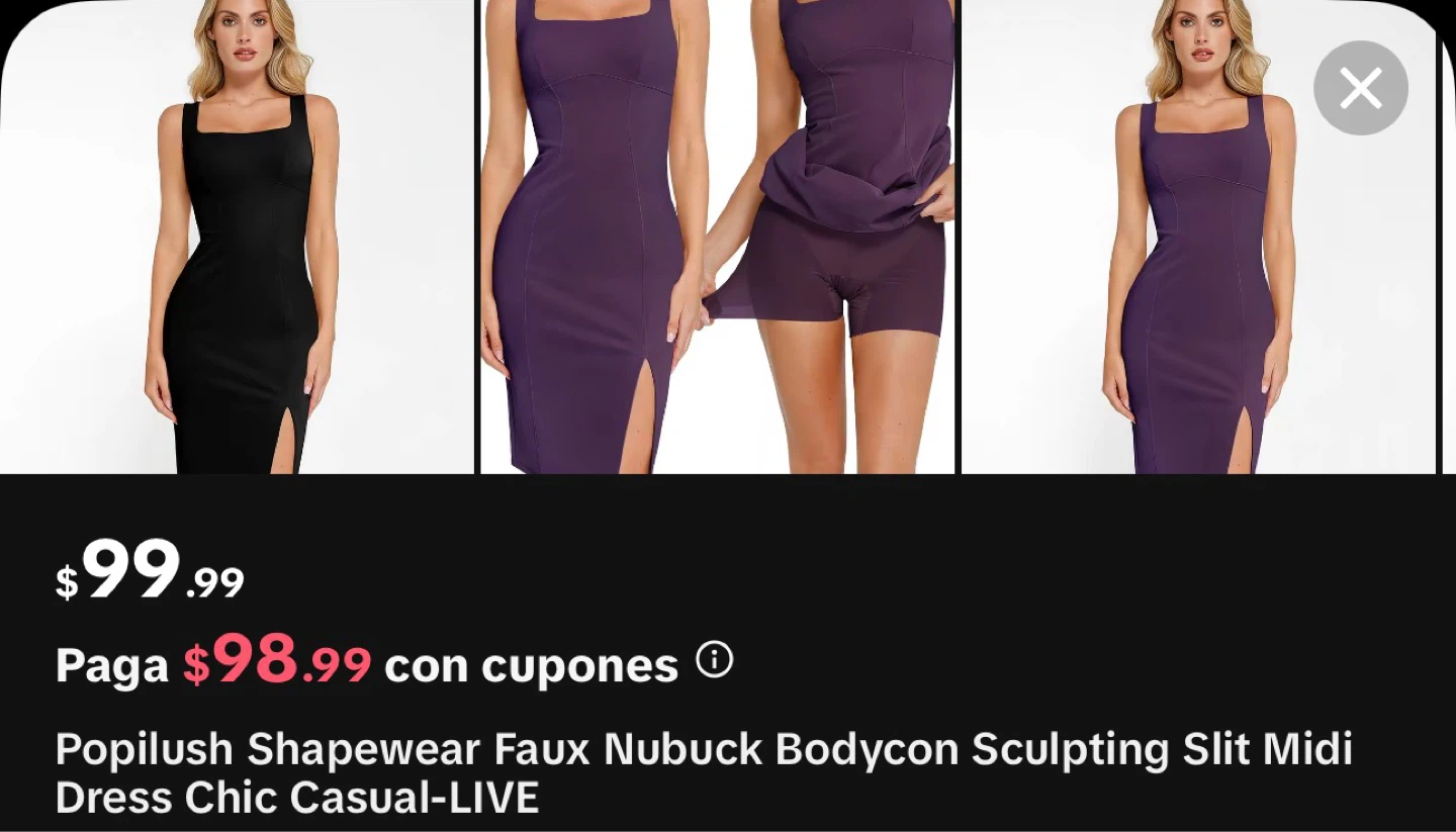 Popilush Shapewear Bodycon Sculpting Midi Dress - photo 2