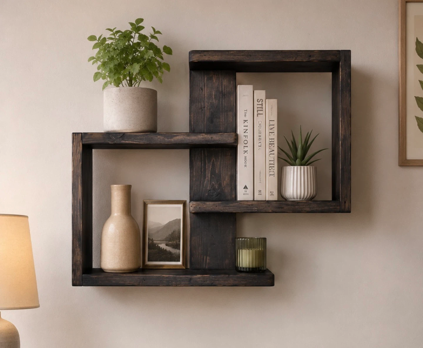 Wooden Floating Wall Shelf