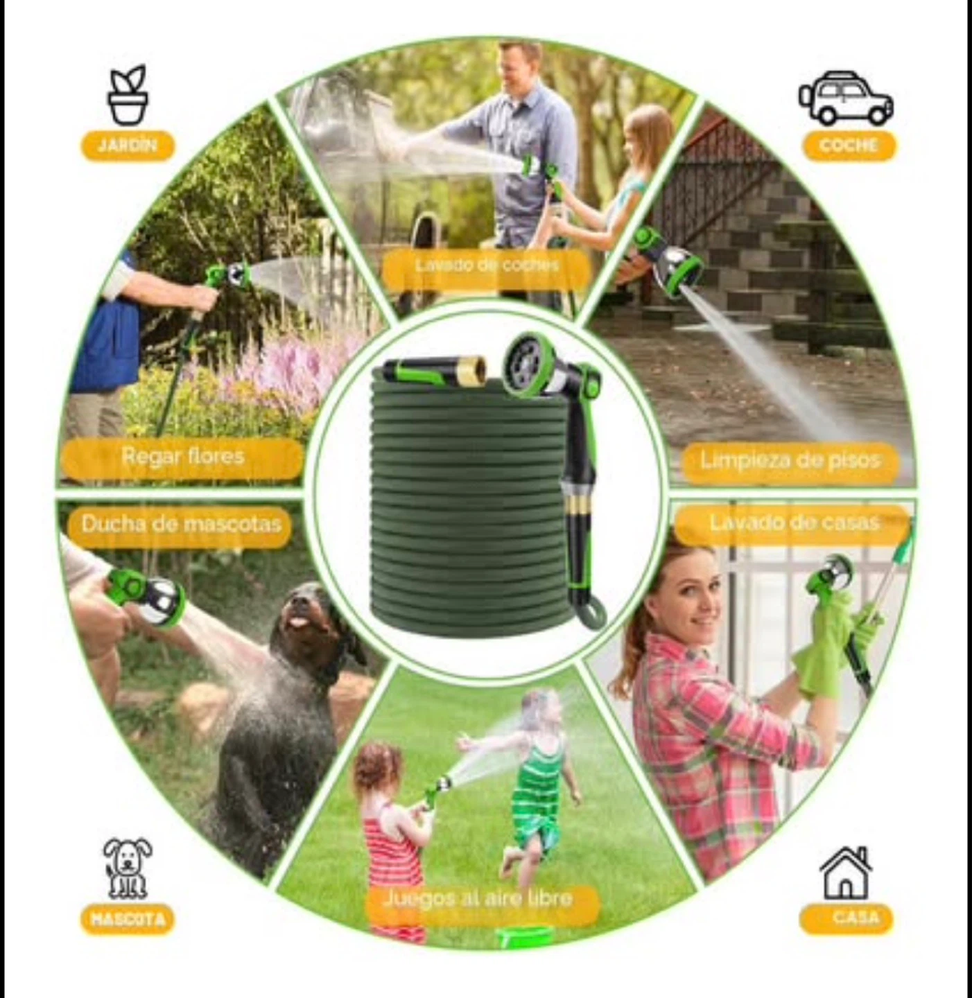 FLOERNOS 50ft Expandable Garden Hose with Spray Nozzle - photo 2