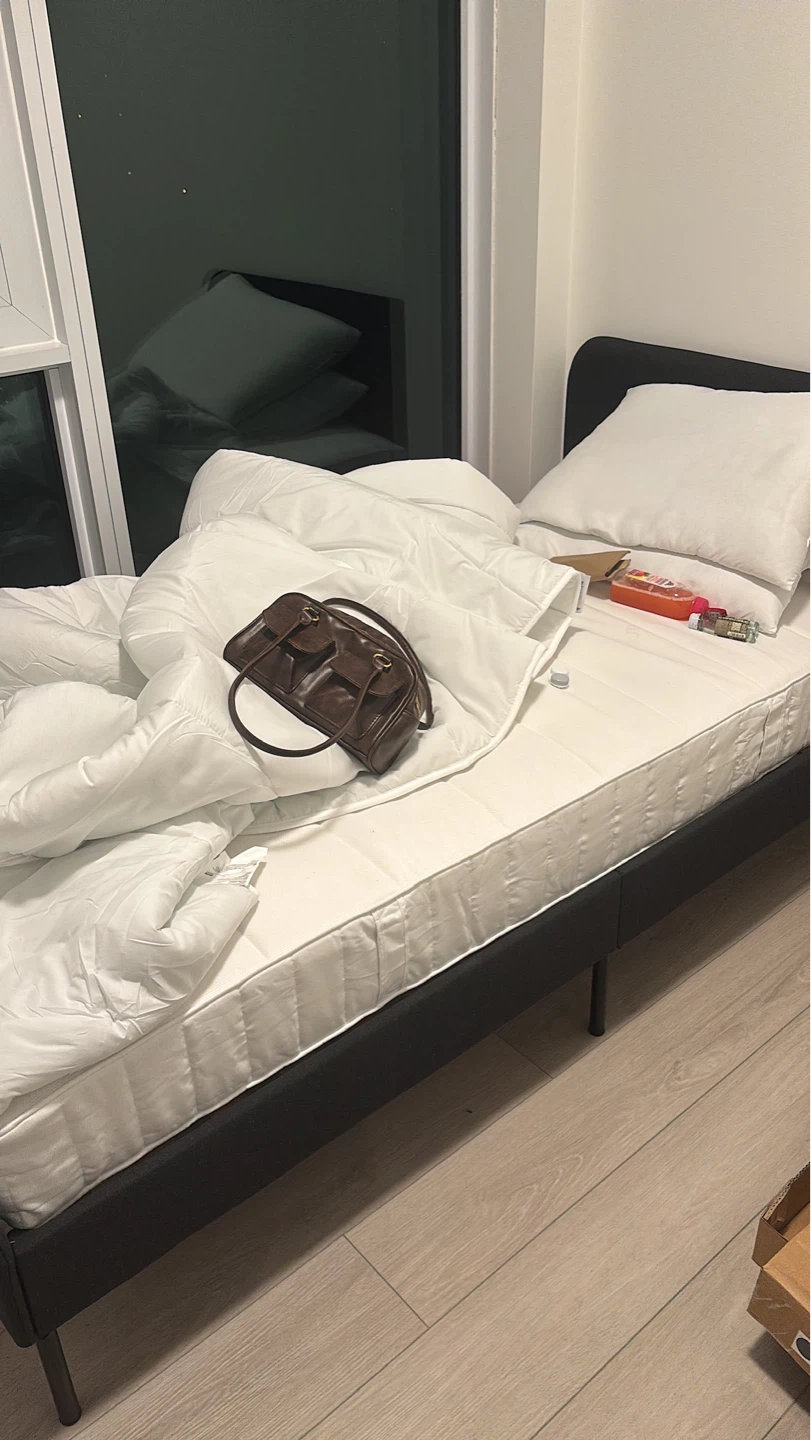 IKEA Bed Frame Black Single + Mattress