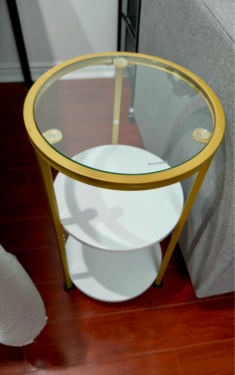 3-Tier Round Accent Table with Glass Top - photo 5