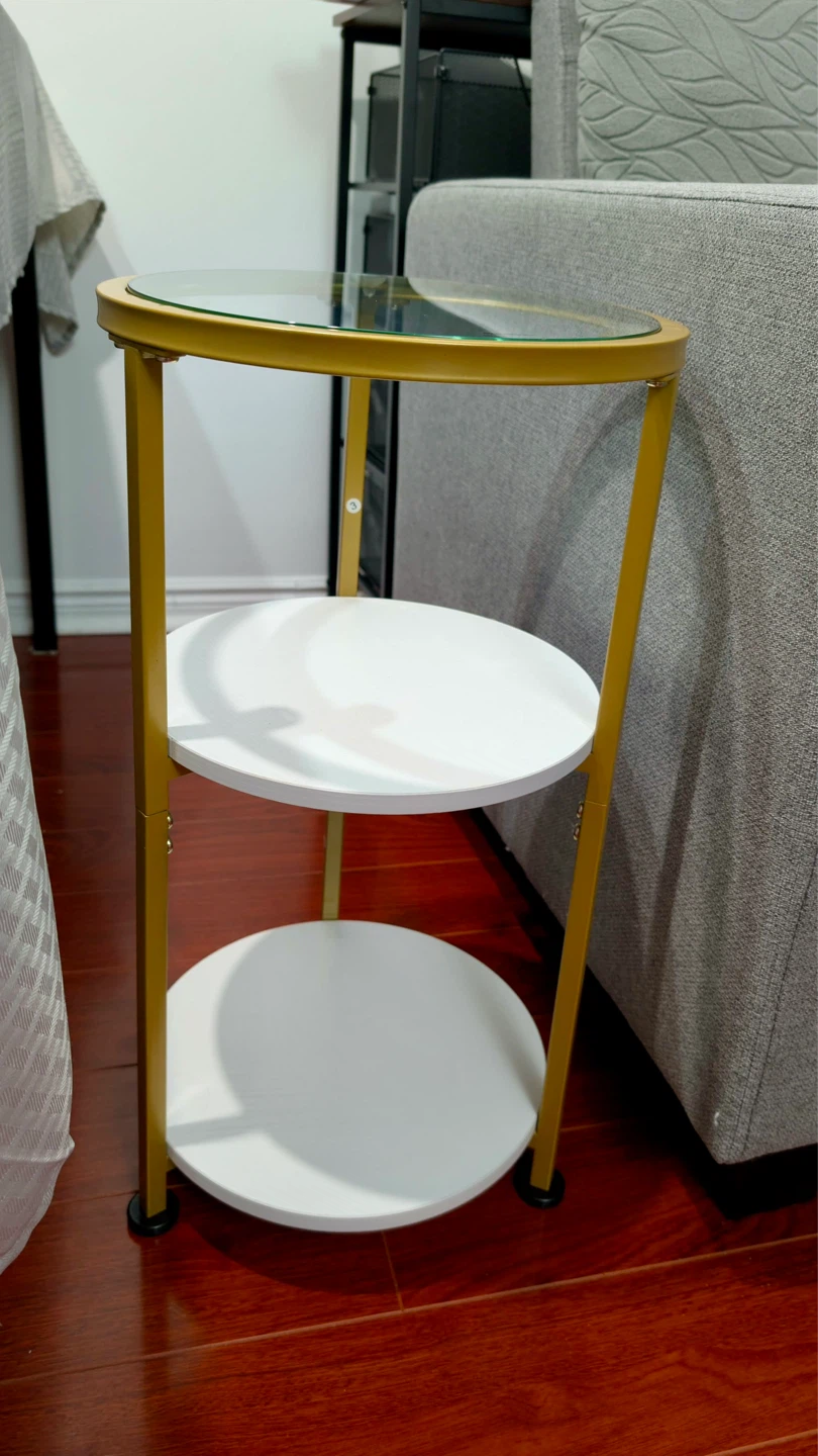 3-Tier Round Accent Table with Glass Top - photo 4