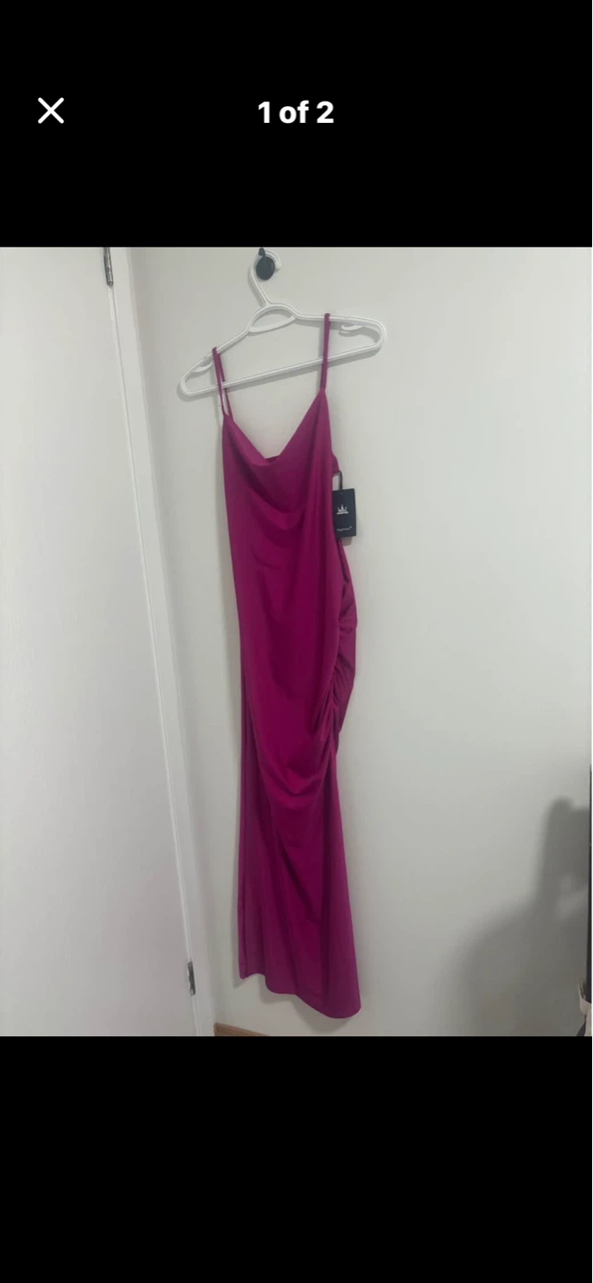 Pink Ruched Spaghetti Strap Maxi Dress - photo 2