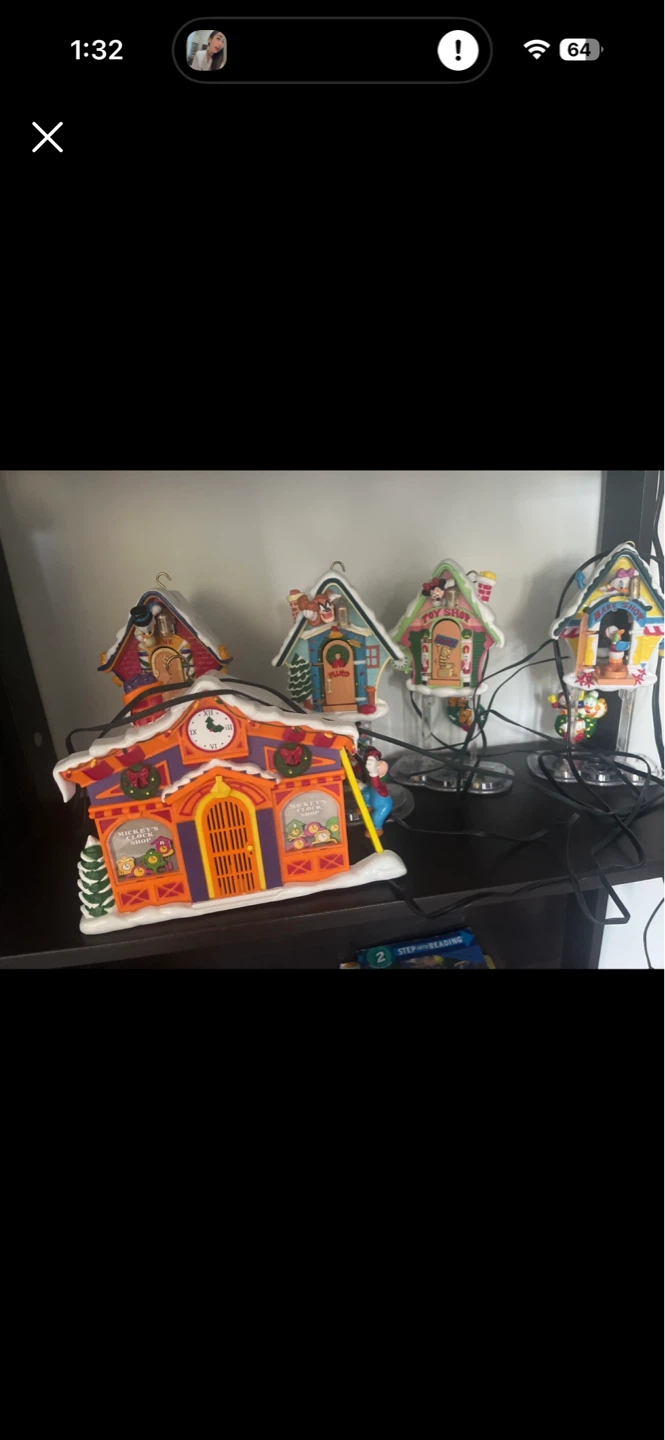 Vintage Disney Mickey's Clock Shop Village Collection