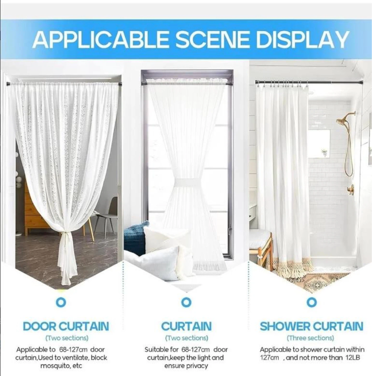 Adjustable Tension Shower Curtain Rod - photo 2