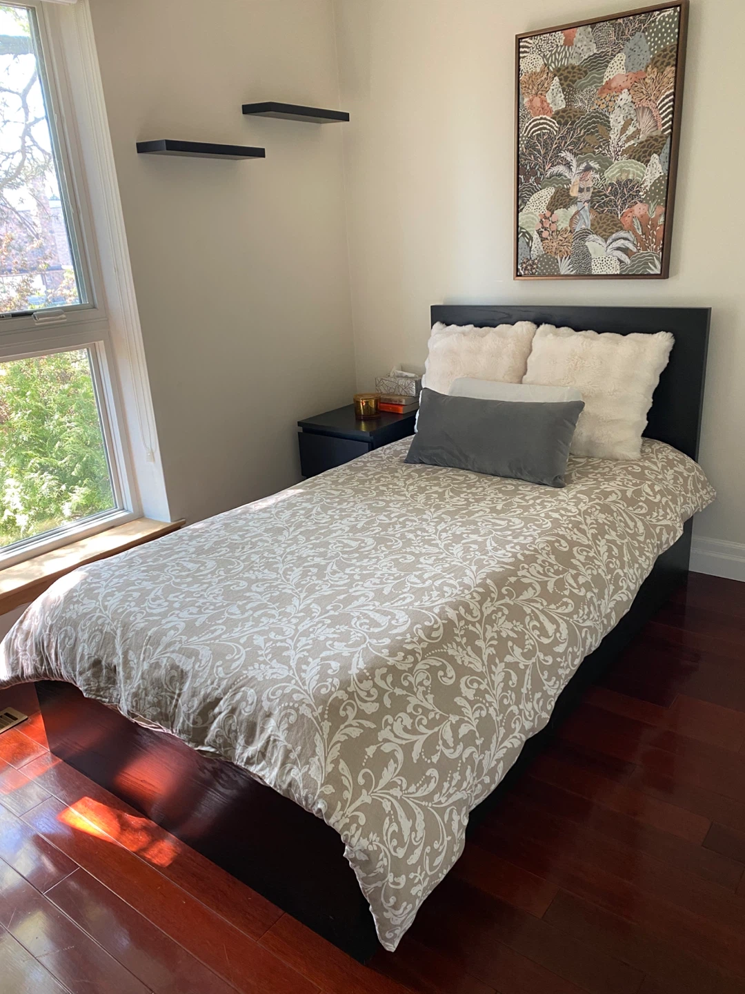 Twin bed with two storage boxes& mattress