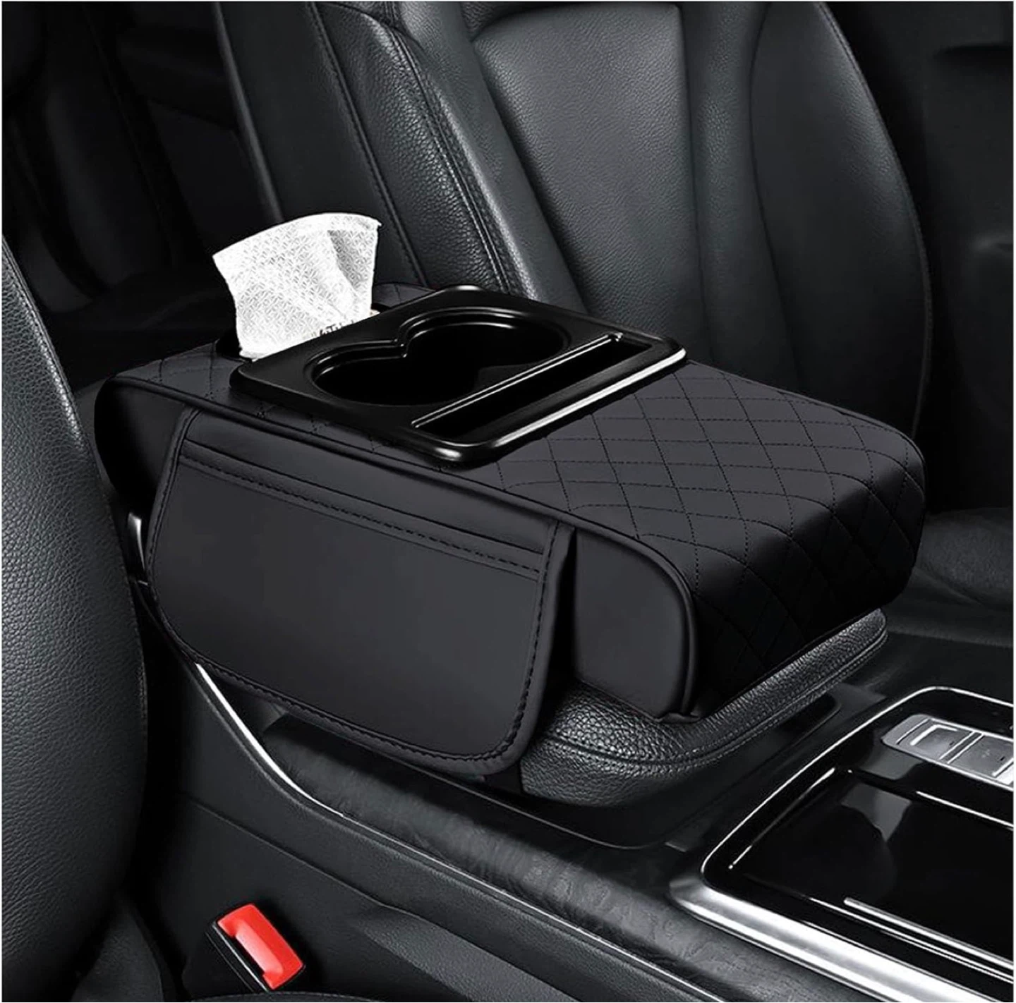 Car Armrest Box Heightening Pad with Storage