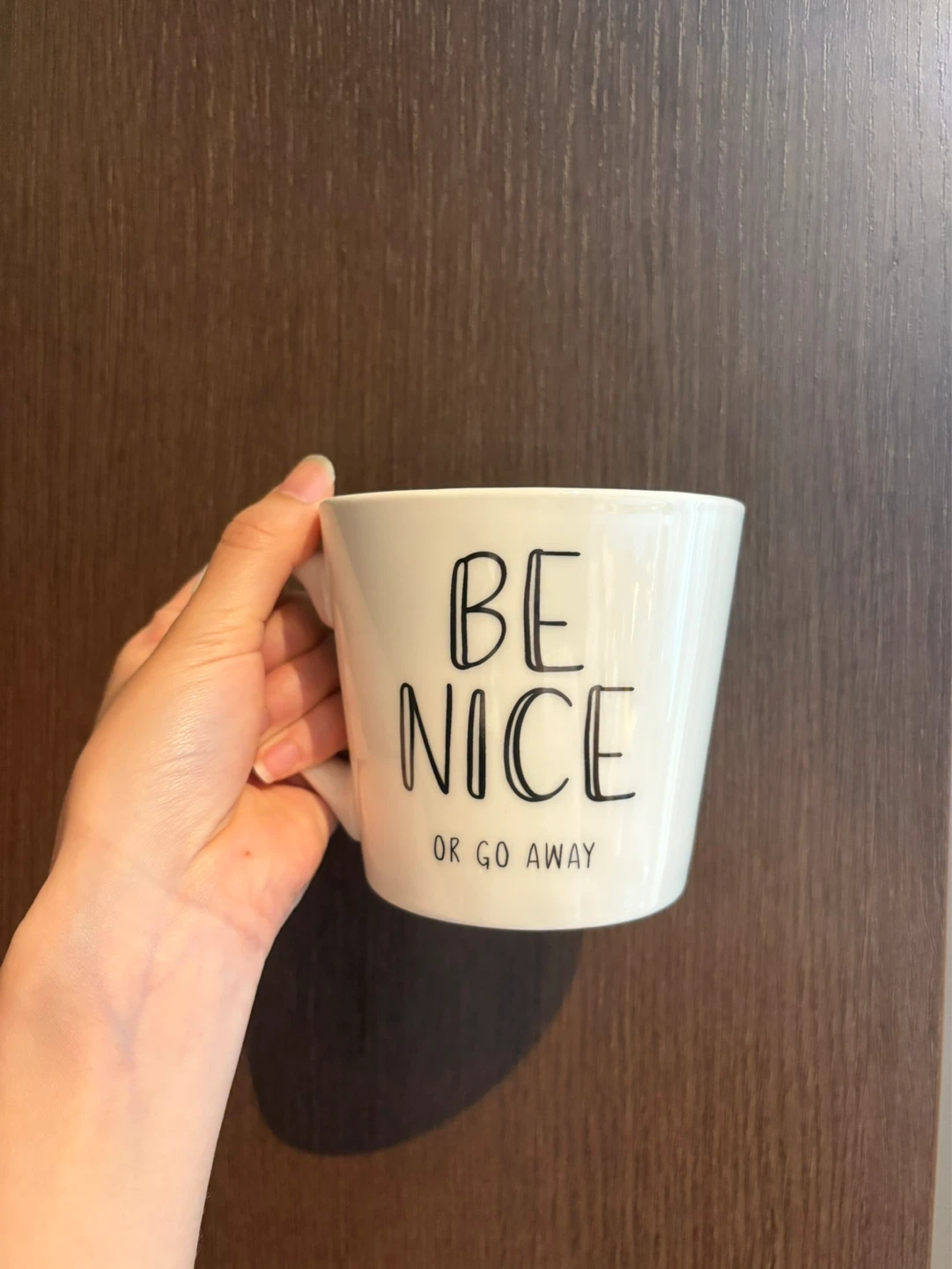 White Ceramic Mug "Be Nice Or Go Away" - photo 2
