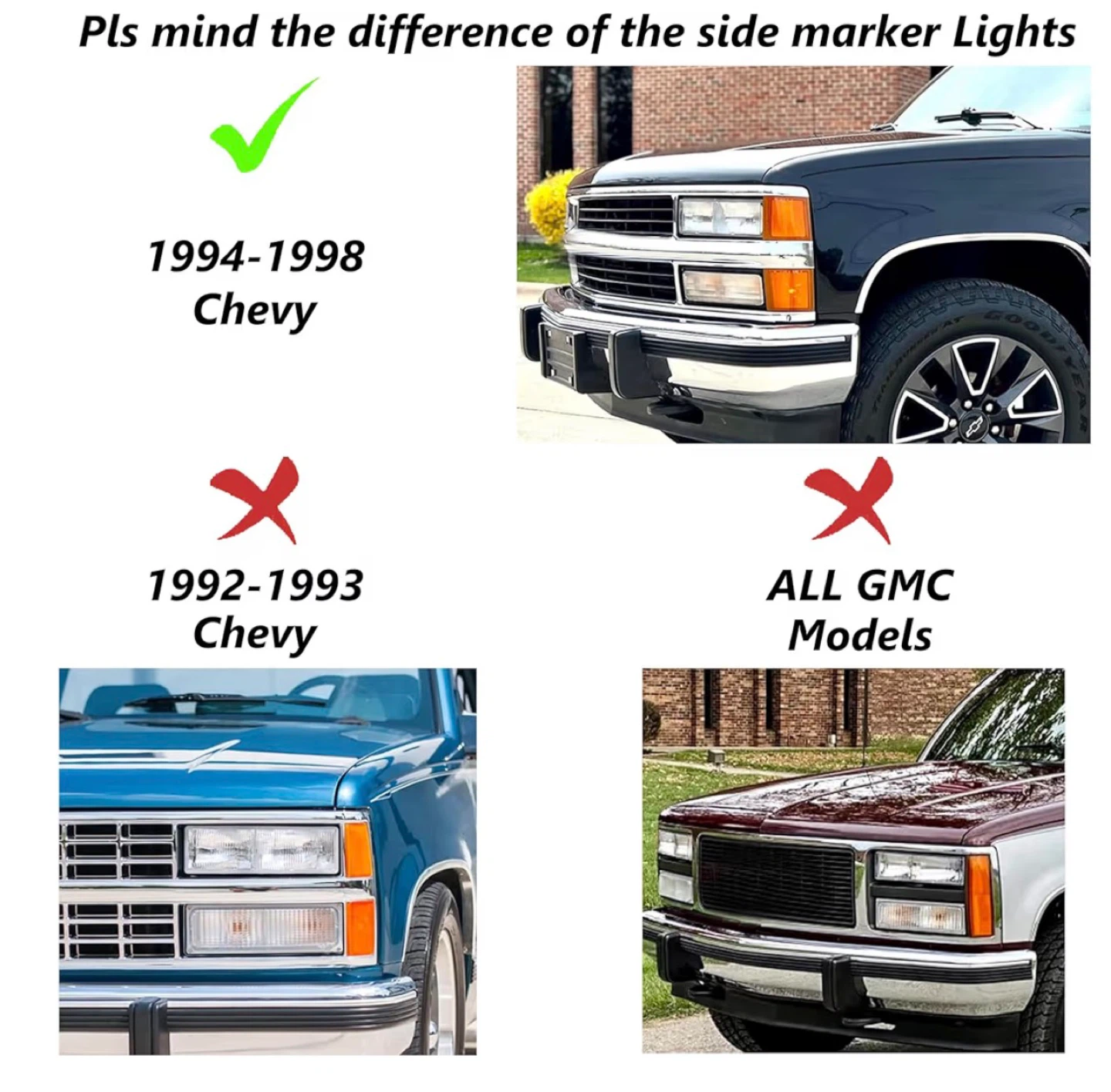 Headlights Assembly for 1994-1998 Chevy Silverado C/K 1500-3500 - photo 4