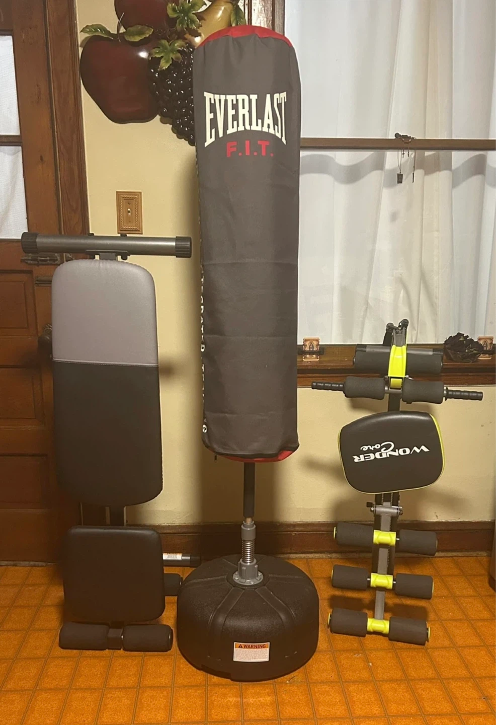 Everlast FIT Punching Bag Set with Workout Bench