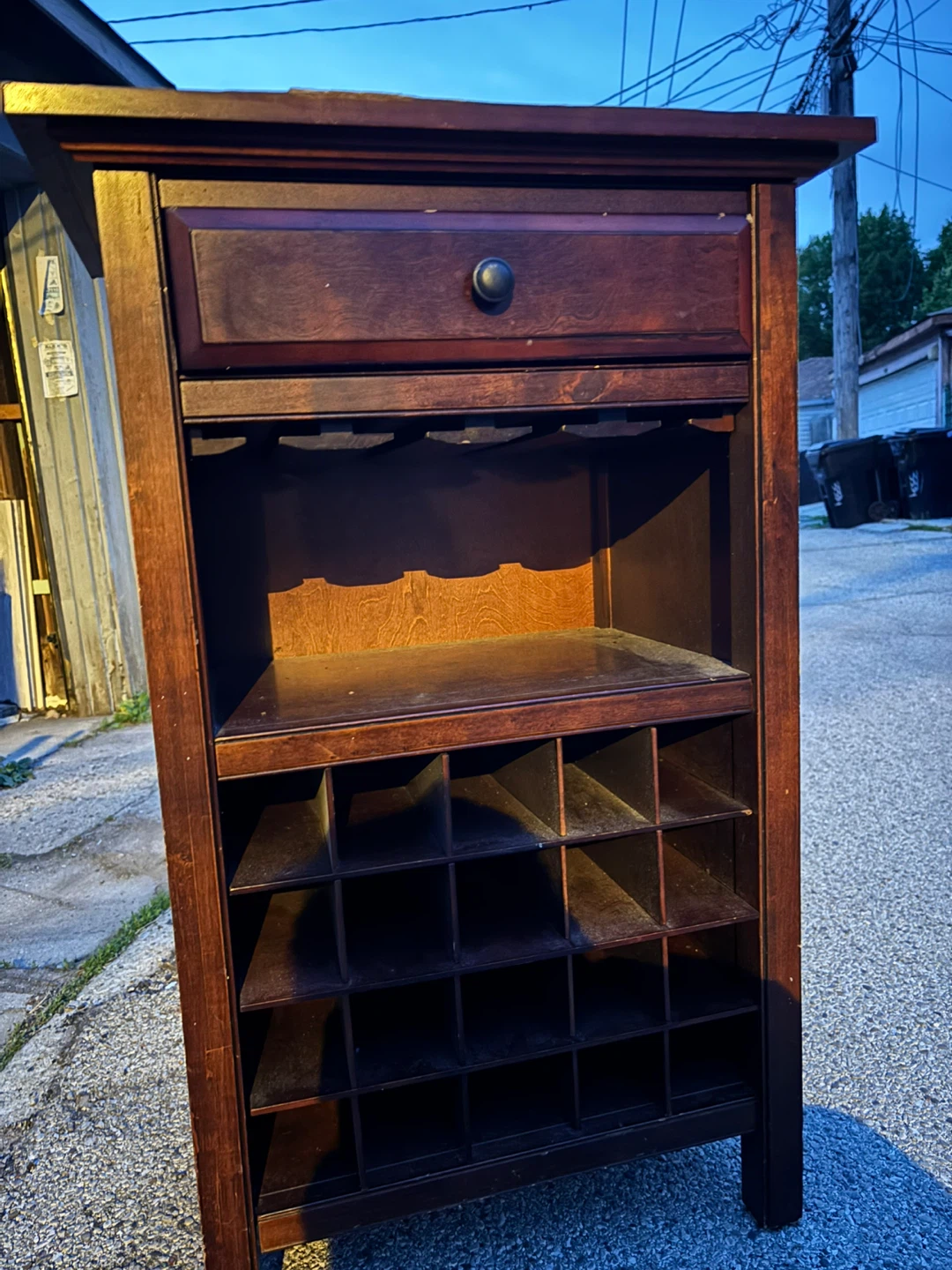 Wooden Wine Rack with Drawer - photo 2