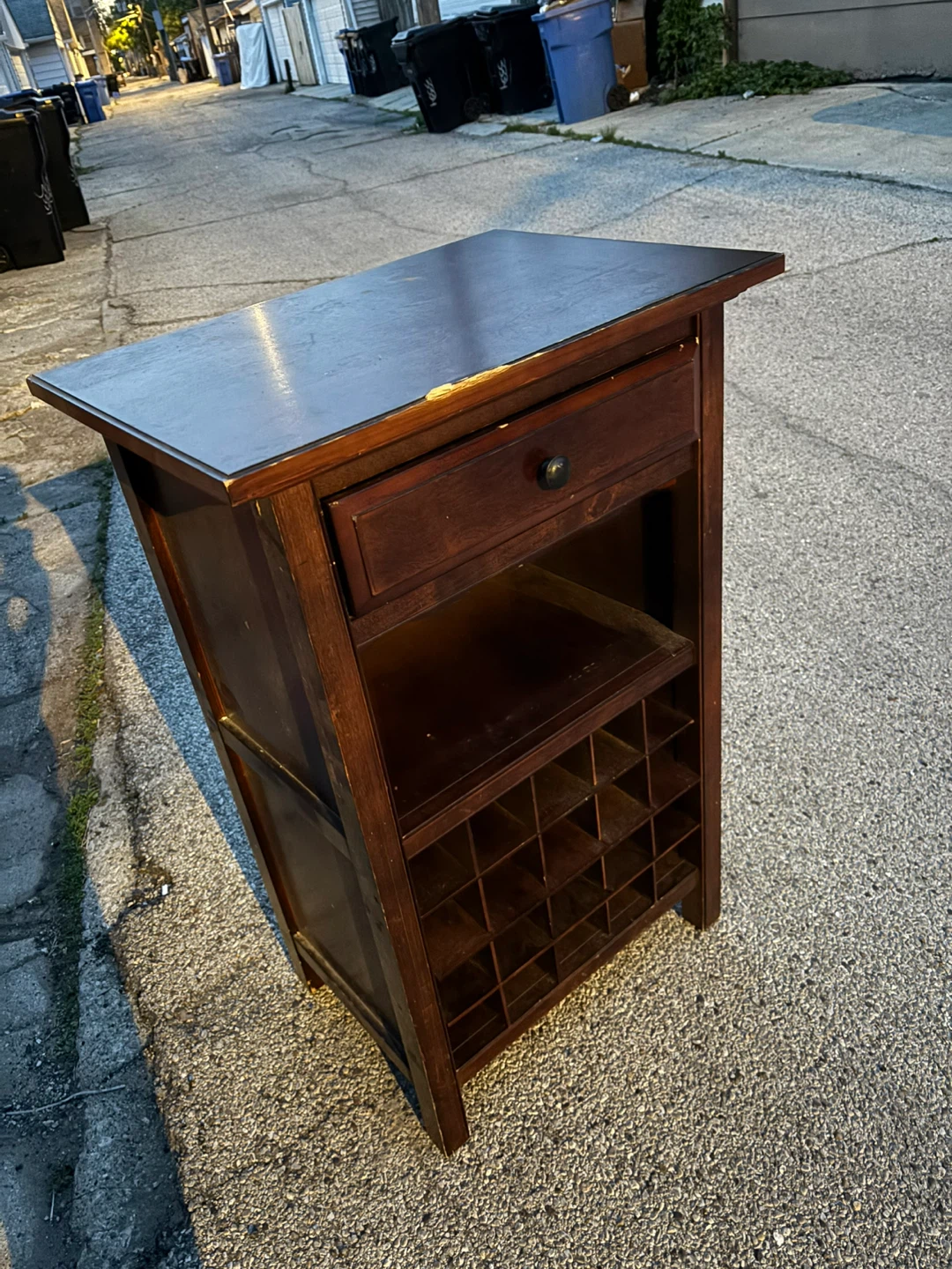 Wooden Wine Rack with Drawer