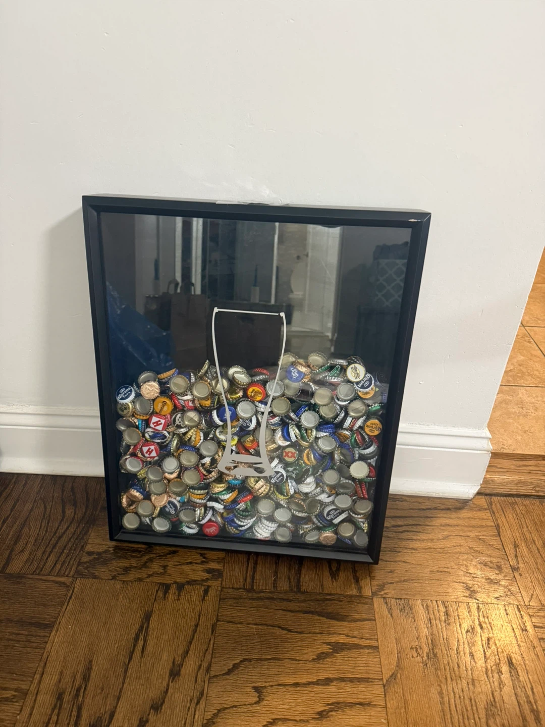 Shadow Box Filled with Beer Bottle Caps