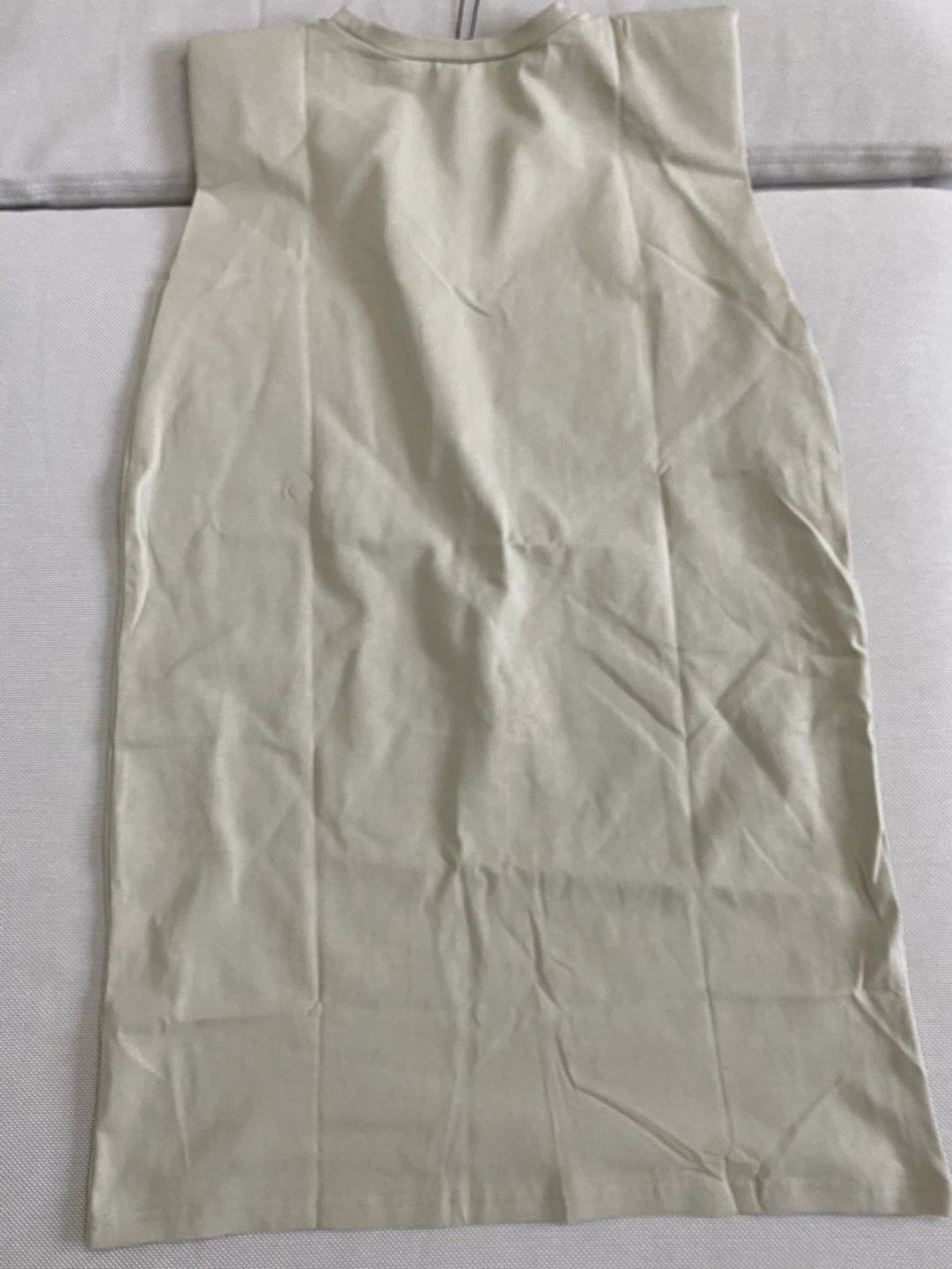 NWT Zara Padded Shoulder T-Shirt Dress - Beige - photo 2