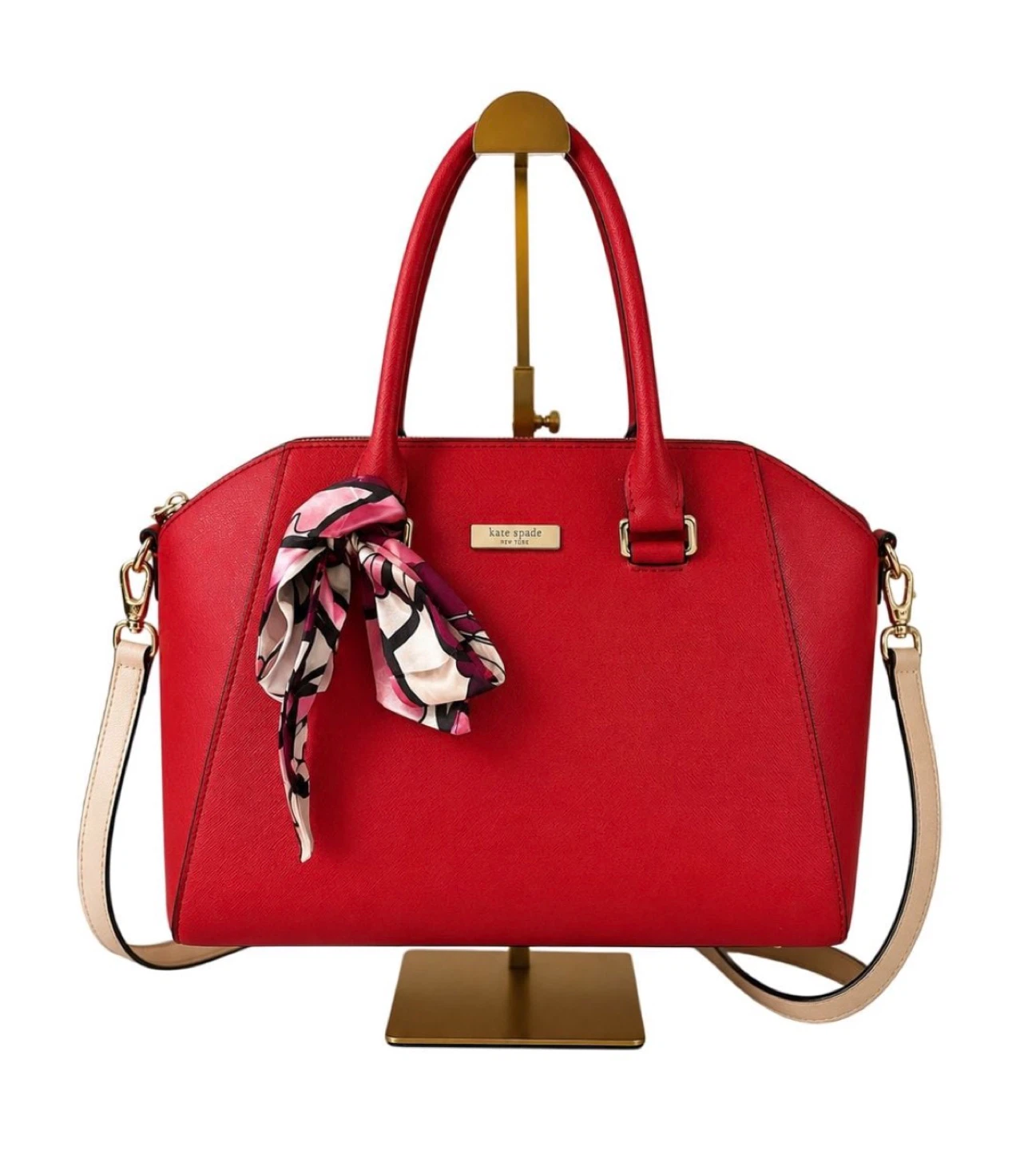 Kate Spade Red Leather Satchel Handbag