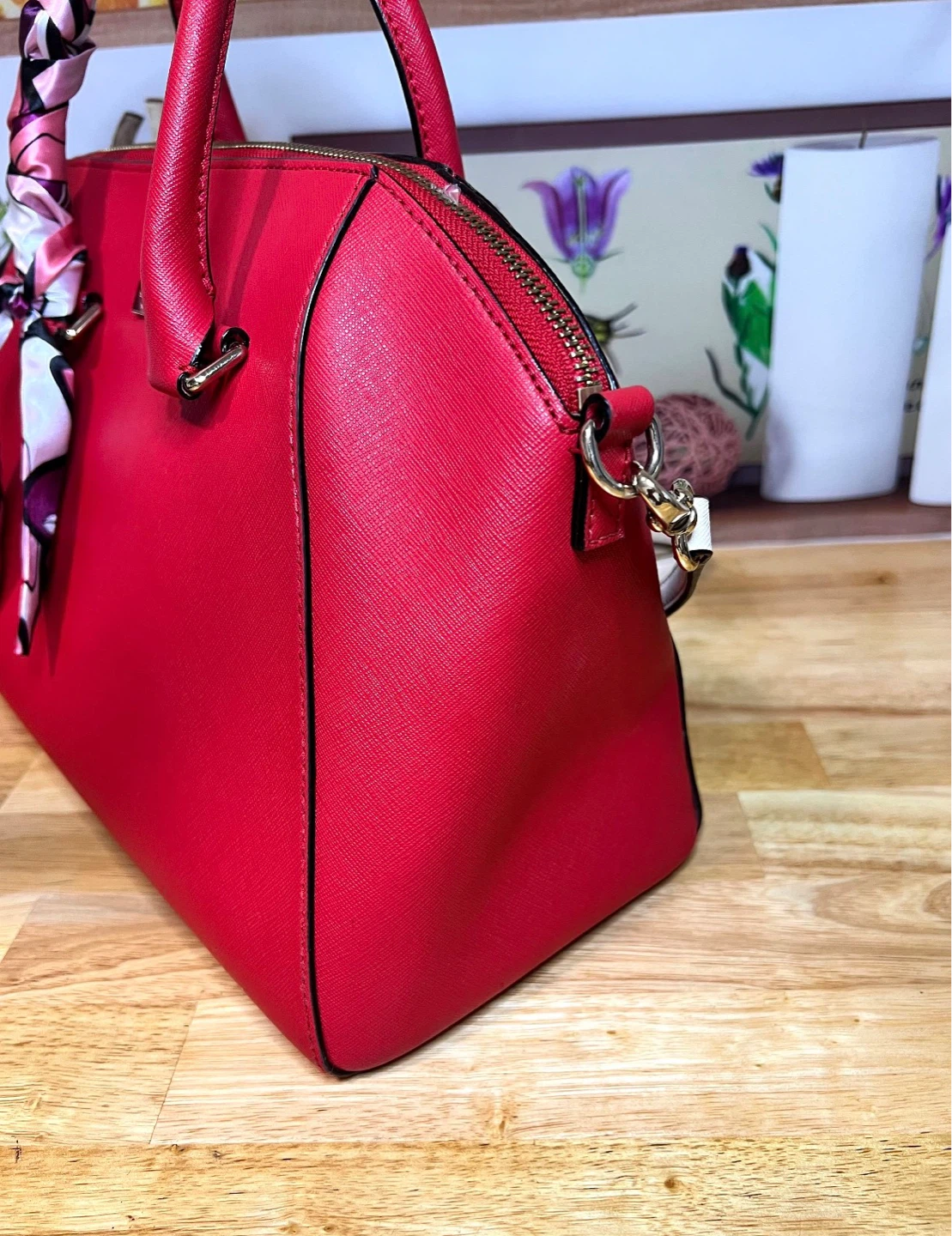 Kate Spade Red Leather Satchel Handbag - photo 4