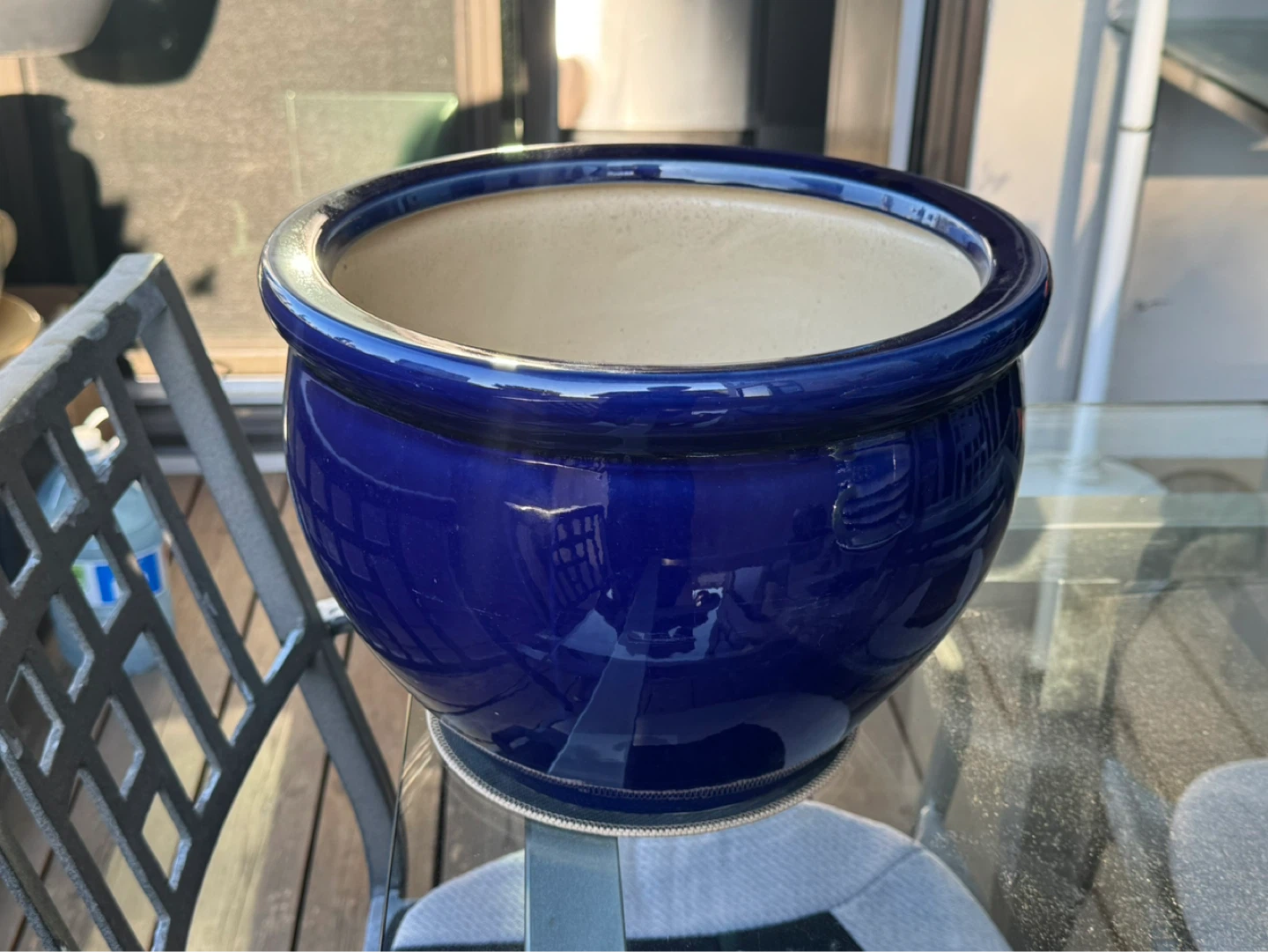 Blue Ceramic Planter - photo 3