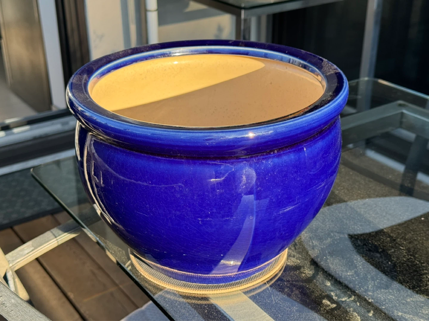Blue Ceramic Planter - photo 4