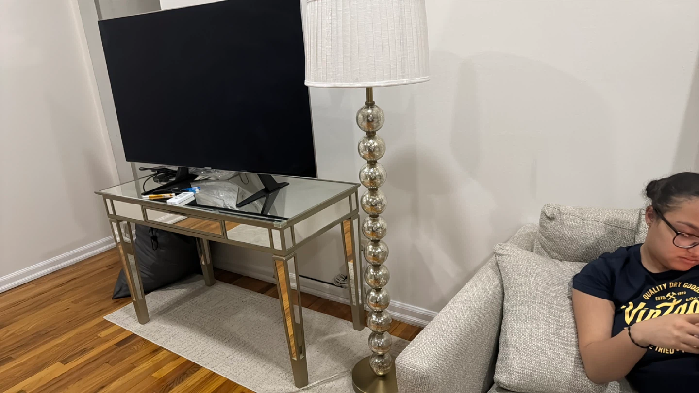Mirrored Console Table and lamo - photo 2