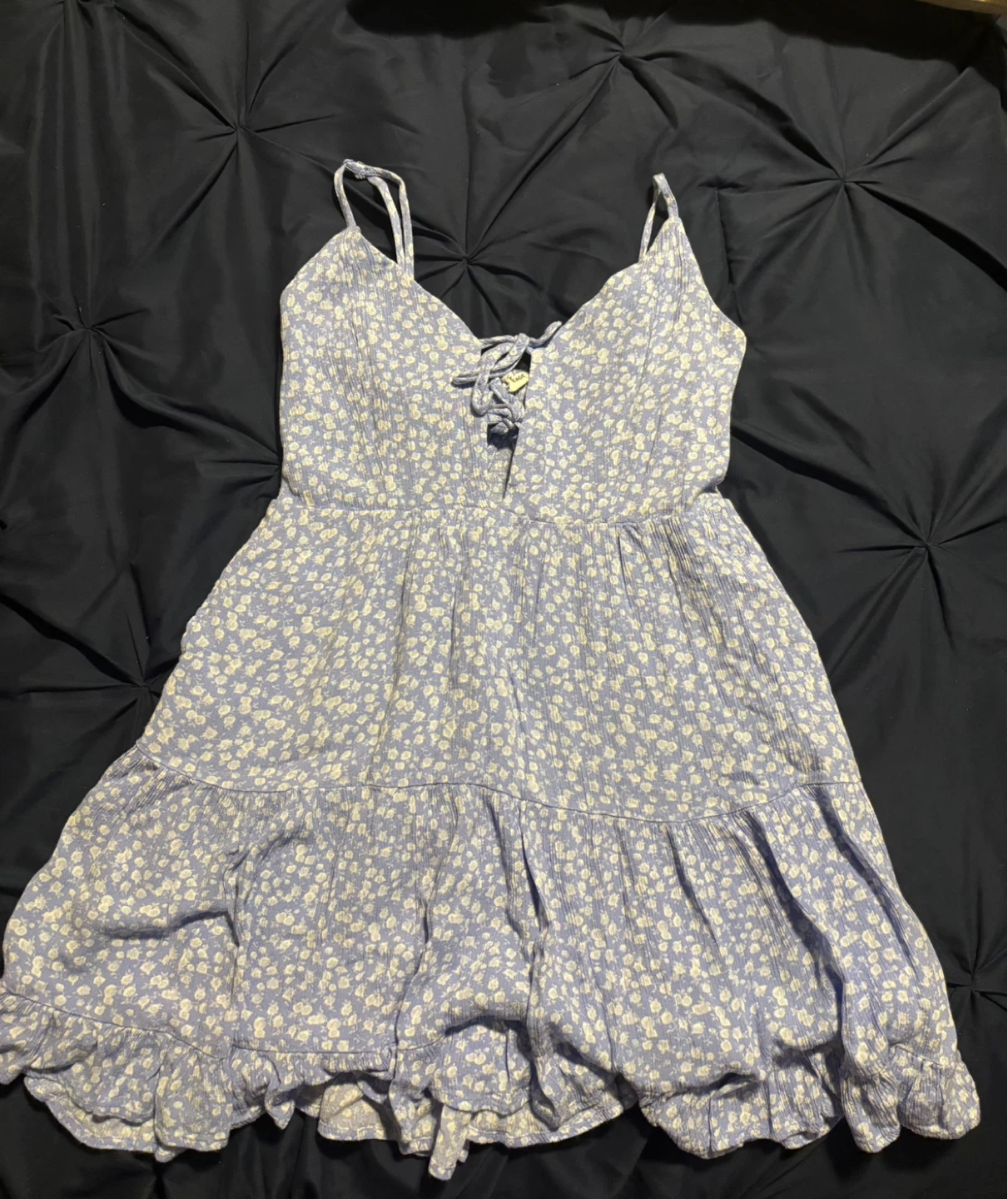Blue floral mini dress
