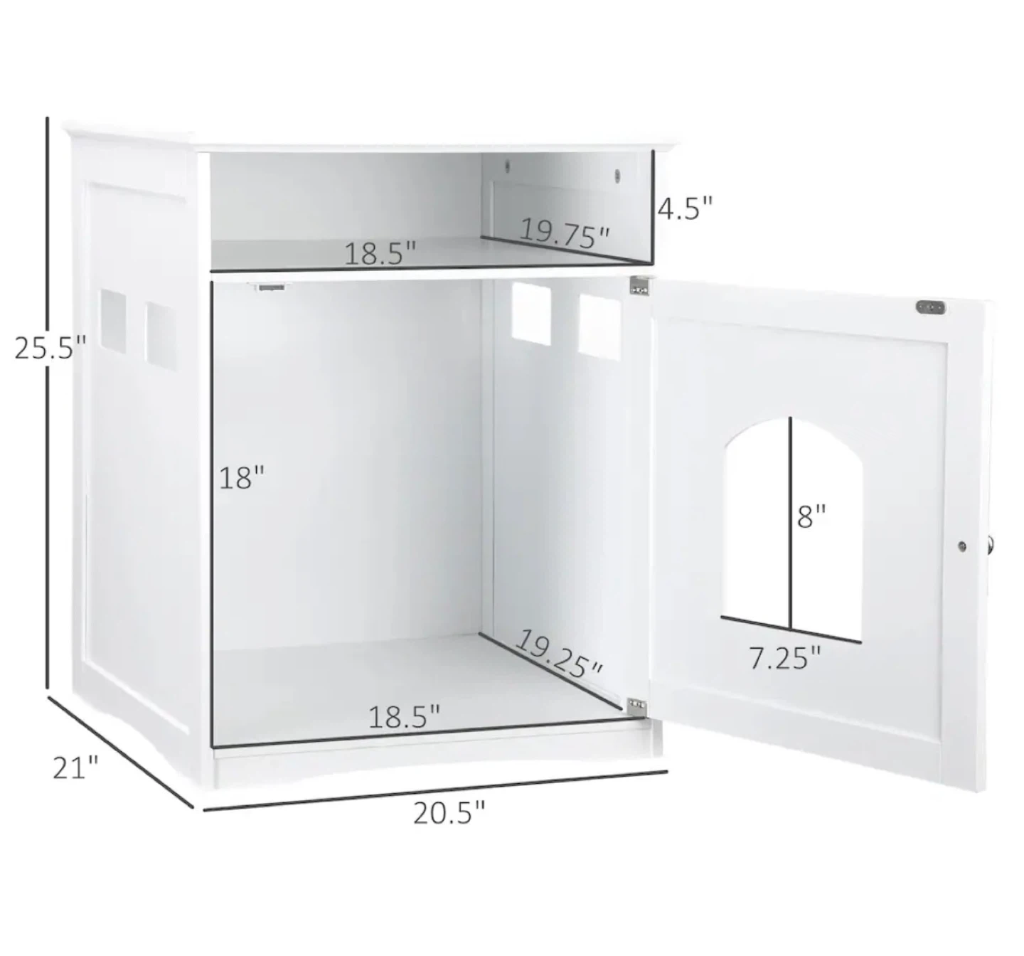 PawHut Cat Litter Box Enclosure Hidden Cabinet - photo 3