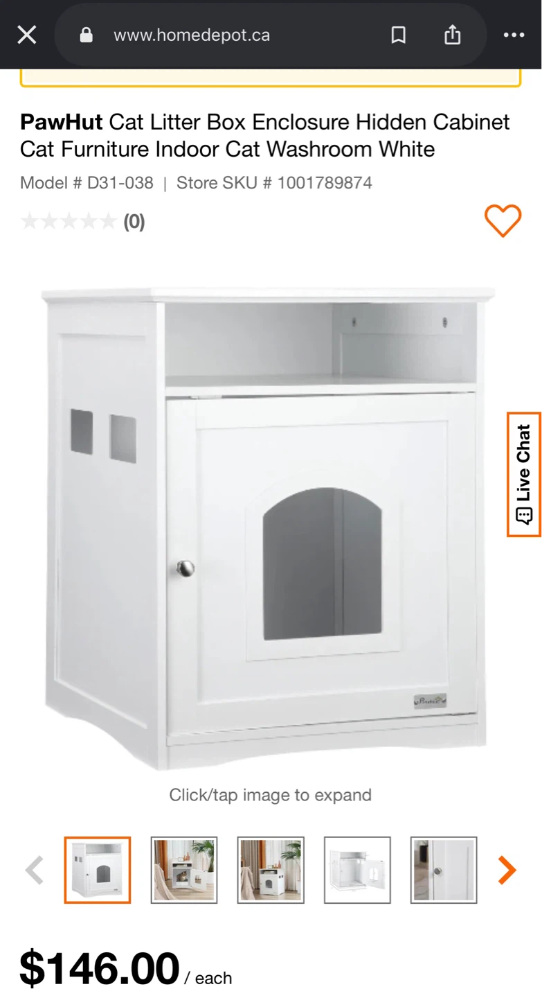 PawHut Cat Litter Box Enclosure Hidden Cabinet - photo 2