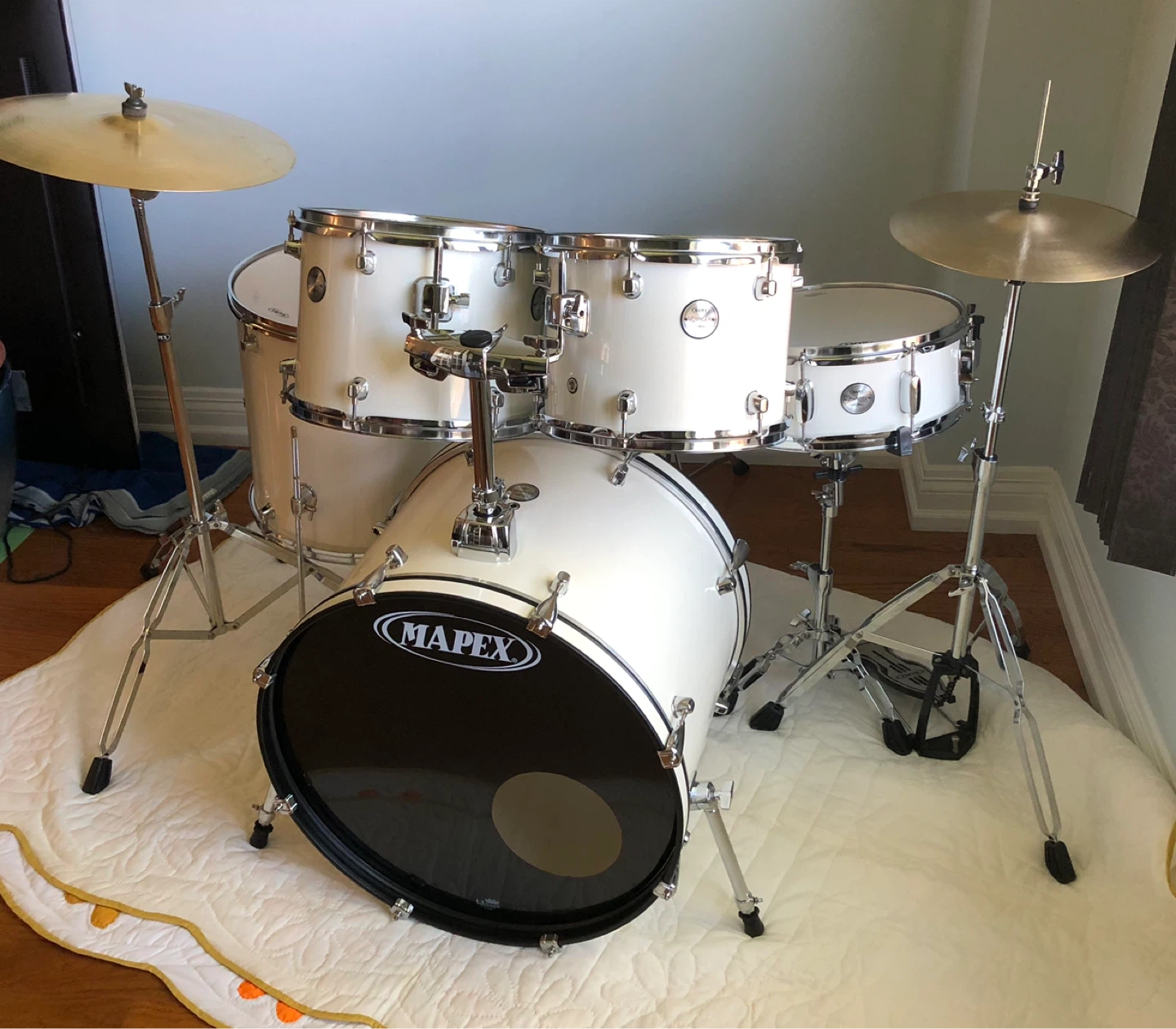 5-piece Mapex drum set — cream/off-white - photo 4