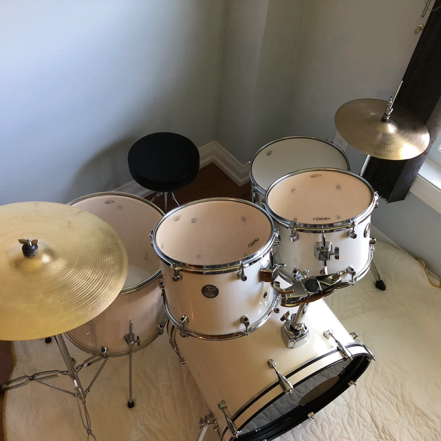 5-piece Mapex drum set — cream/off-white - photo 3