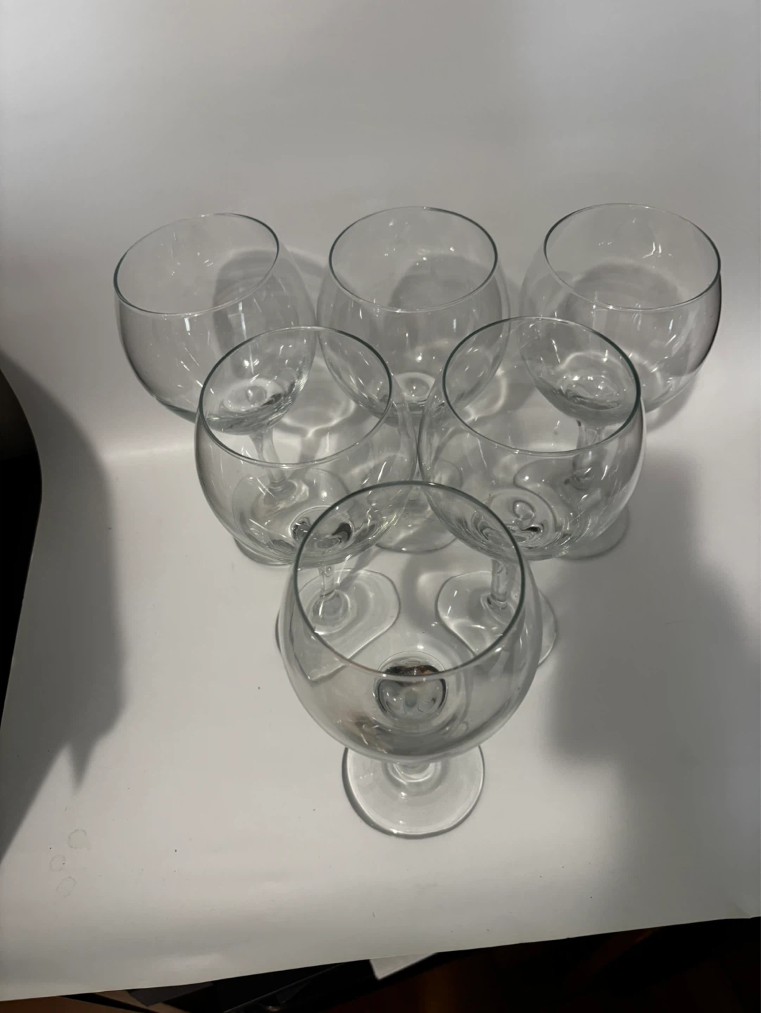 Set of 6 Clear Wine Glasses