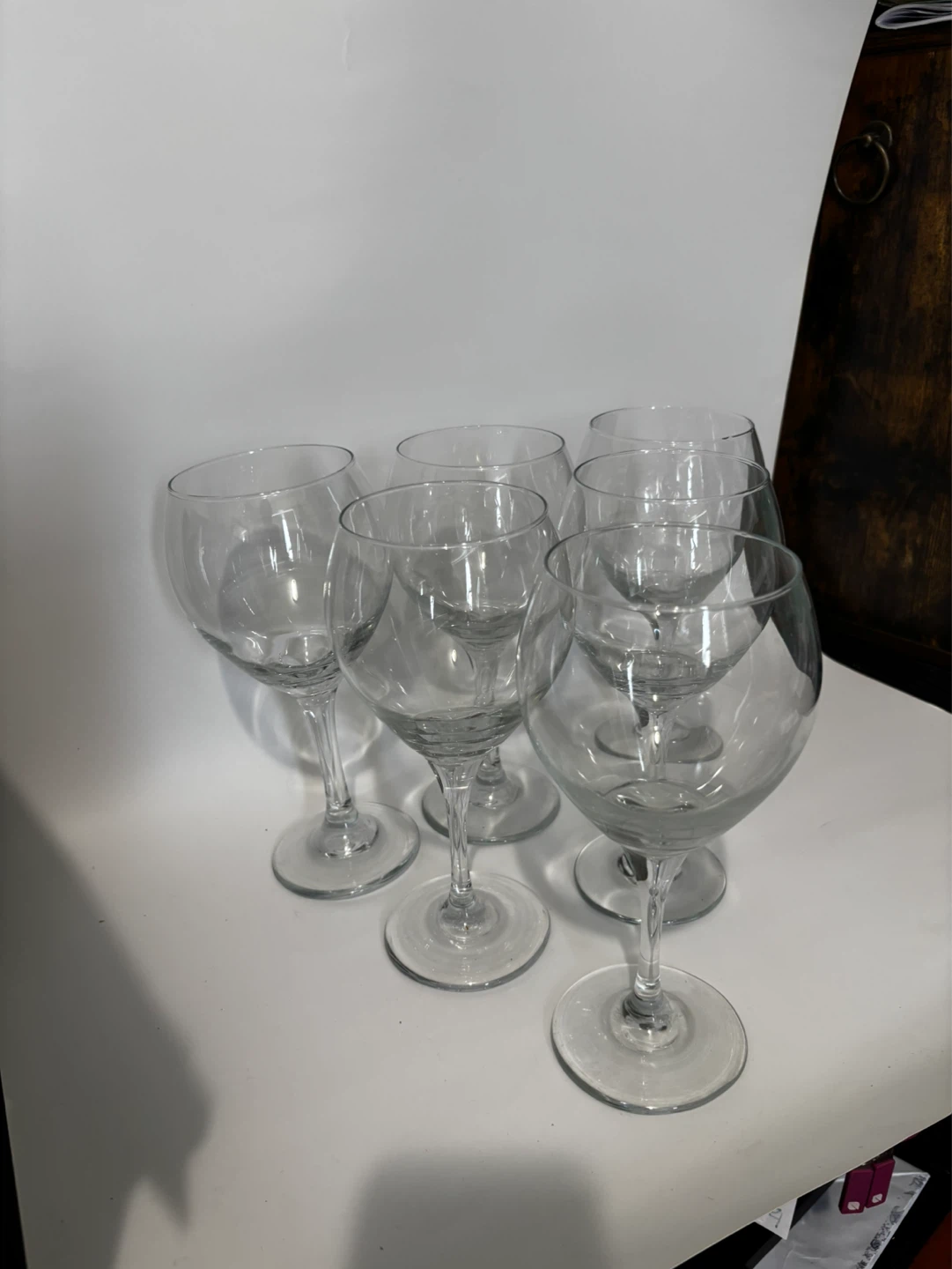 Set of 6 Clear Wine Glasses - photo 2