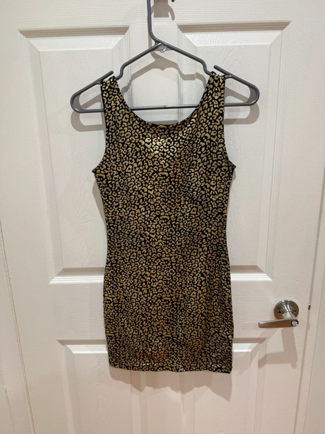Black and Gold Leopard Print Mini Dress - photo 3