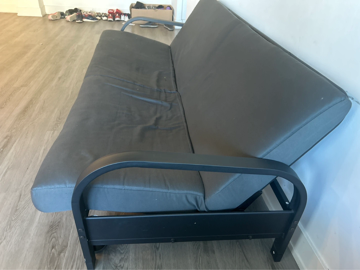 Grey Futon Sofa Bed - photo 2
