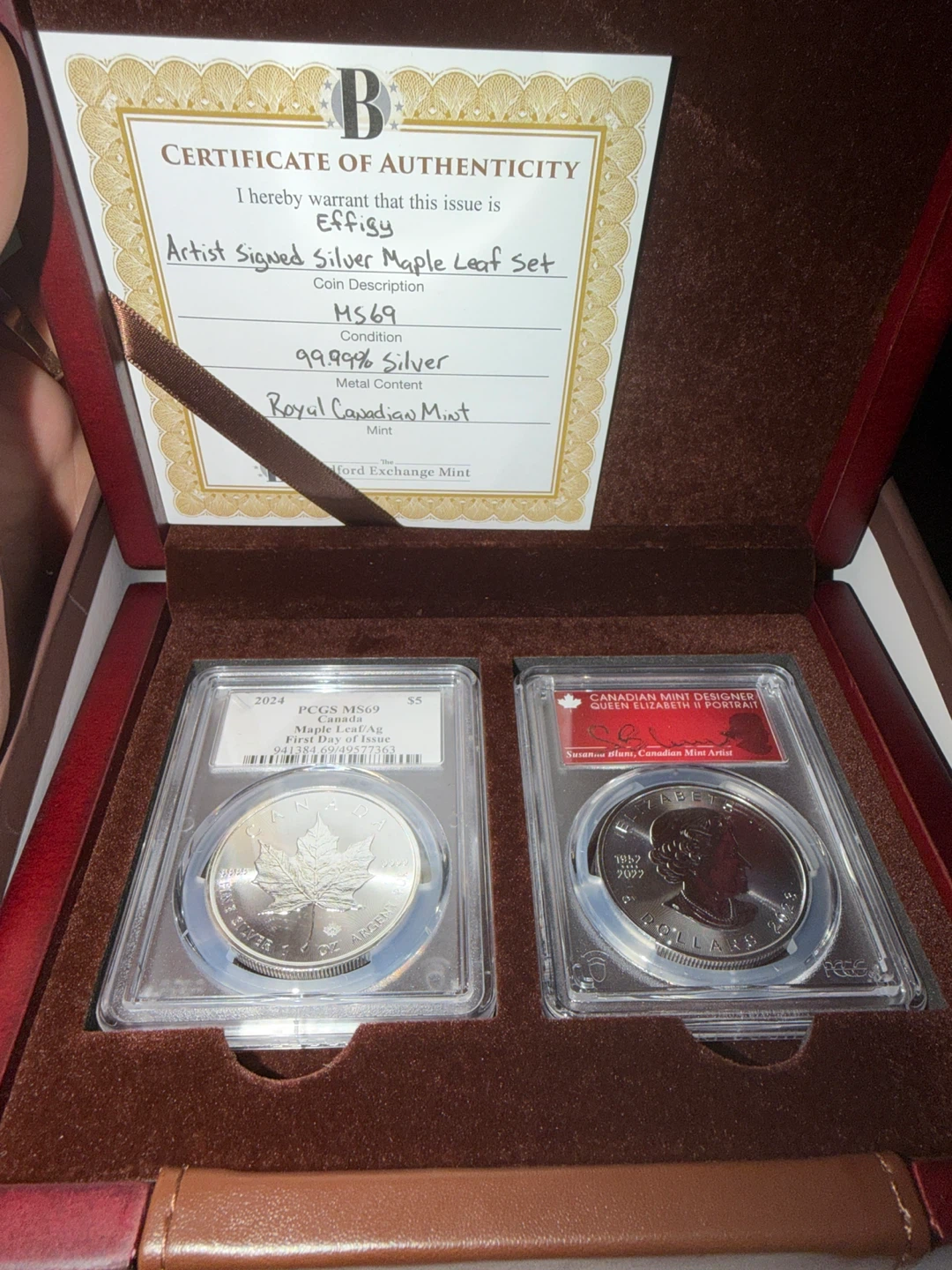 Royal Canadian Mint Maple Leaf Silver Coin Set