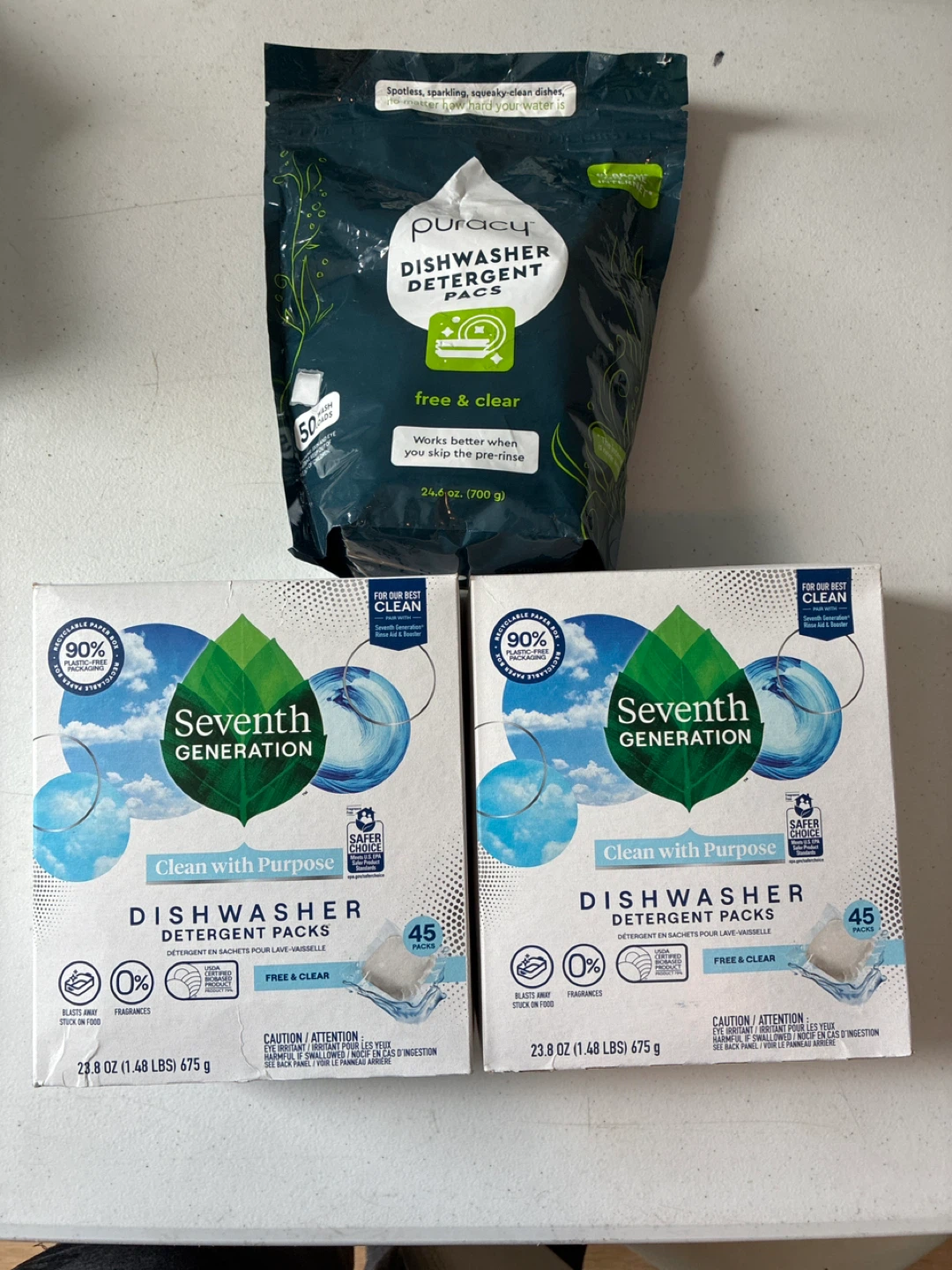 Seventh Generation & Puracy Dishwasher Detergent Packs