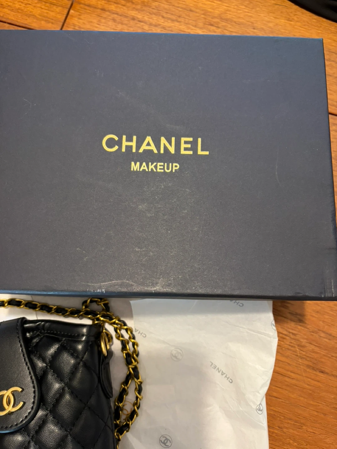 CHANEL Quilted Black Leather Mini Vanity Bag with Chain - photo 5