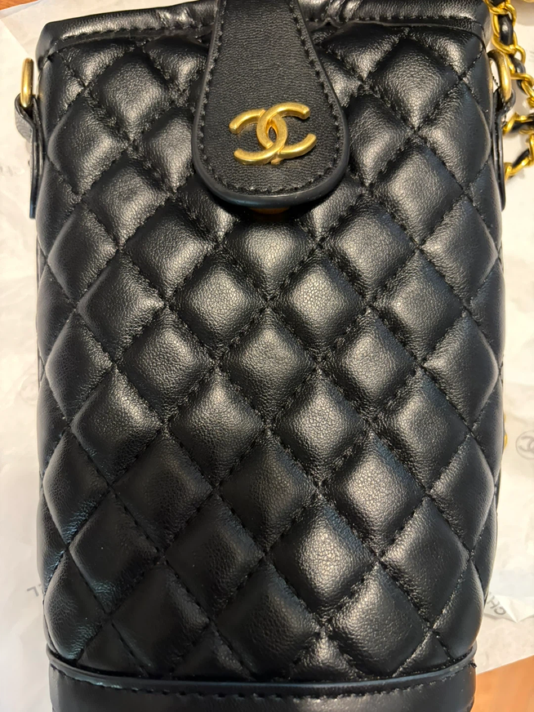 CHANEL Quilted Black Leather Mini Vanity Bag with Chain - photo 3
