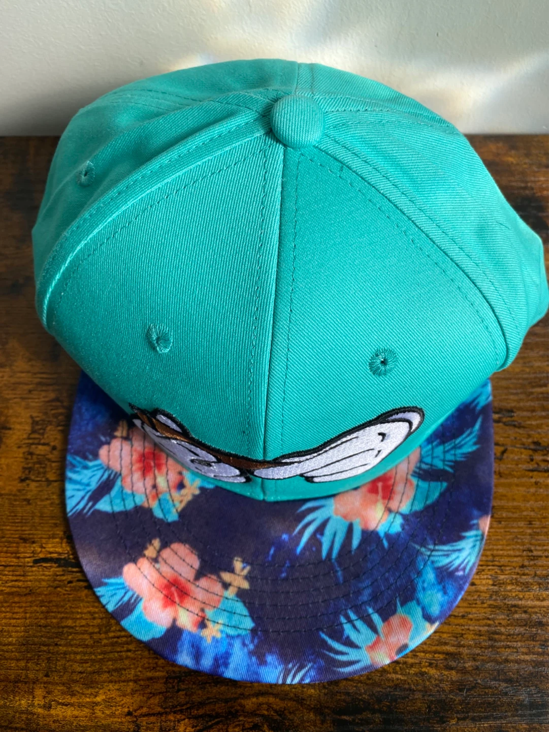 Blunt Rolling SnapBack Cap - Turquoise,  Blue Brim w/ Flowers - photo 2