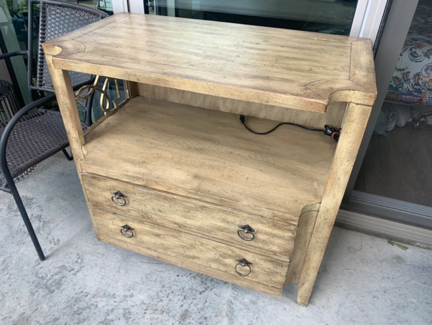 Distressed Wood Console Table with Drawers