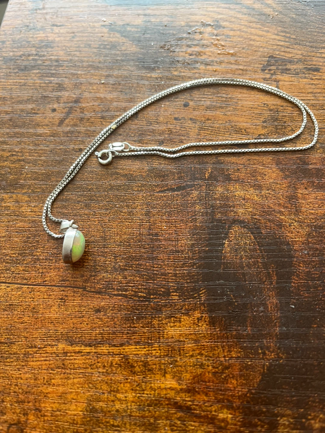 Sterling Silver Opal Pendant Necklace - photo 2